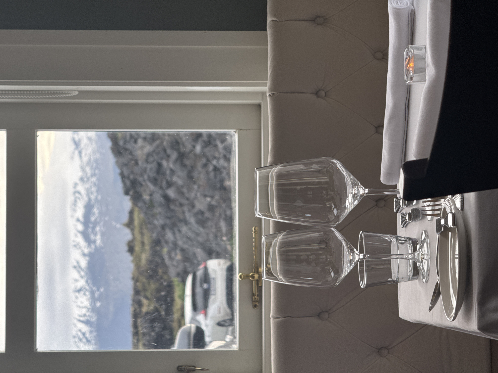 Elegant dining room captures Iceland's dramatic landscape views