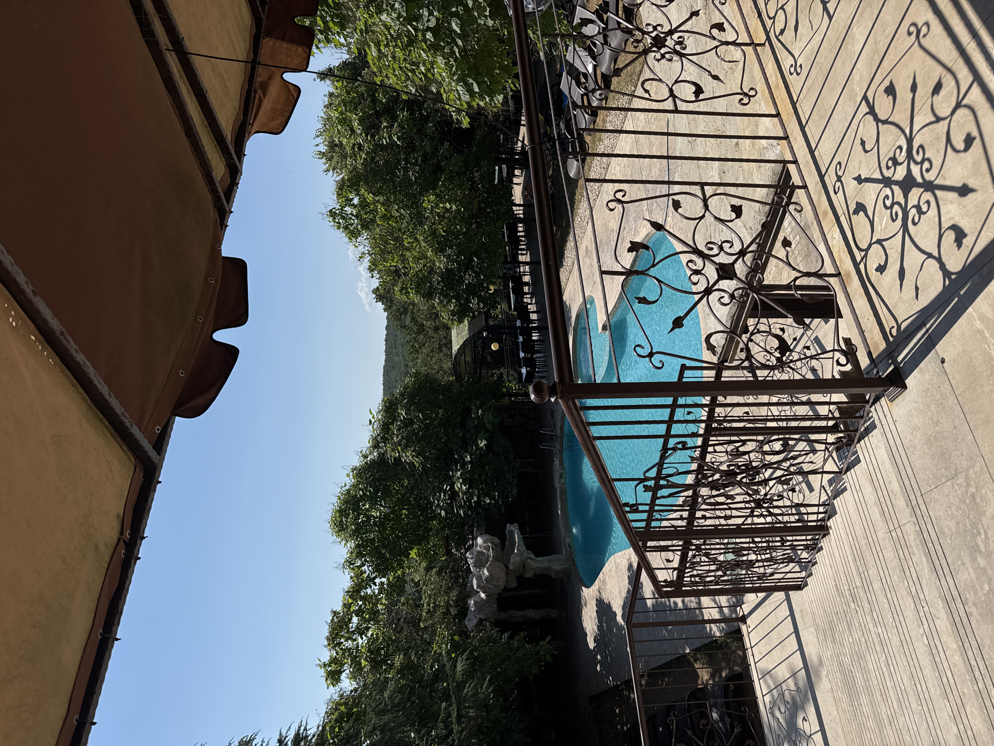 Sun-drenched resort staircase in Sredets, Bulgaria