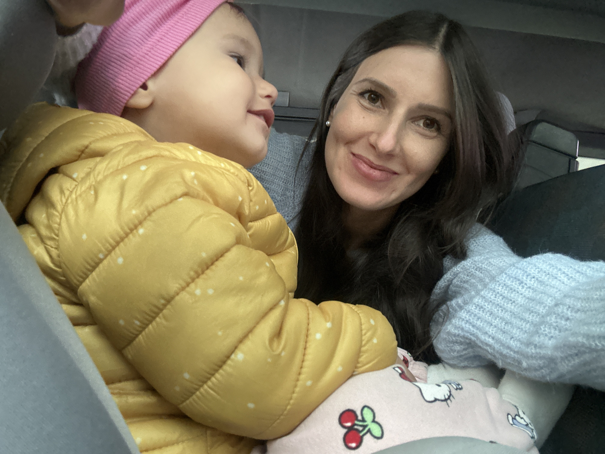 Woman and child observed in car in Ustroń, Poland