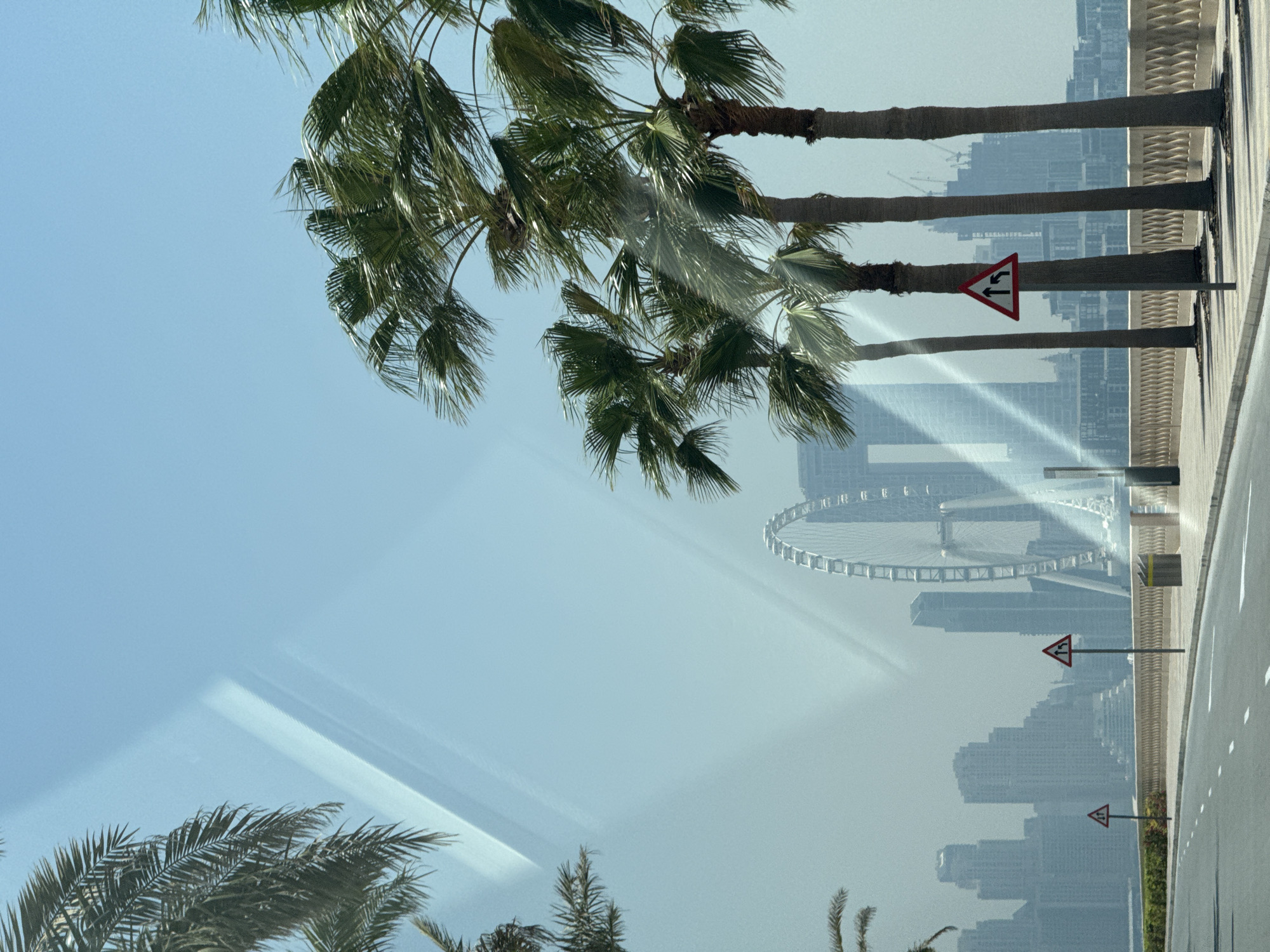 Sunny morning captured from vehicle in Dubai