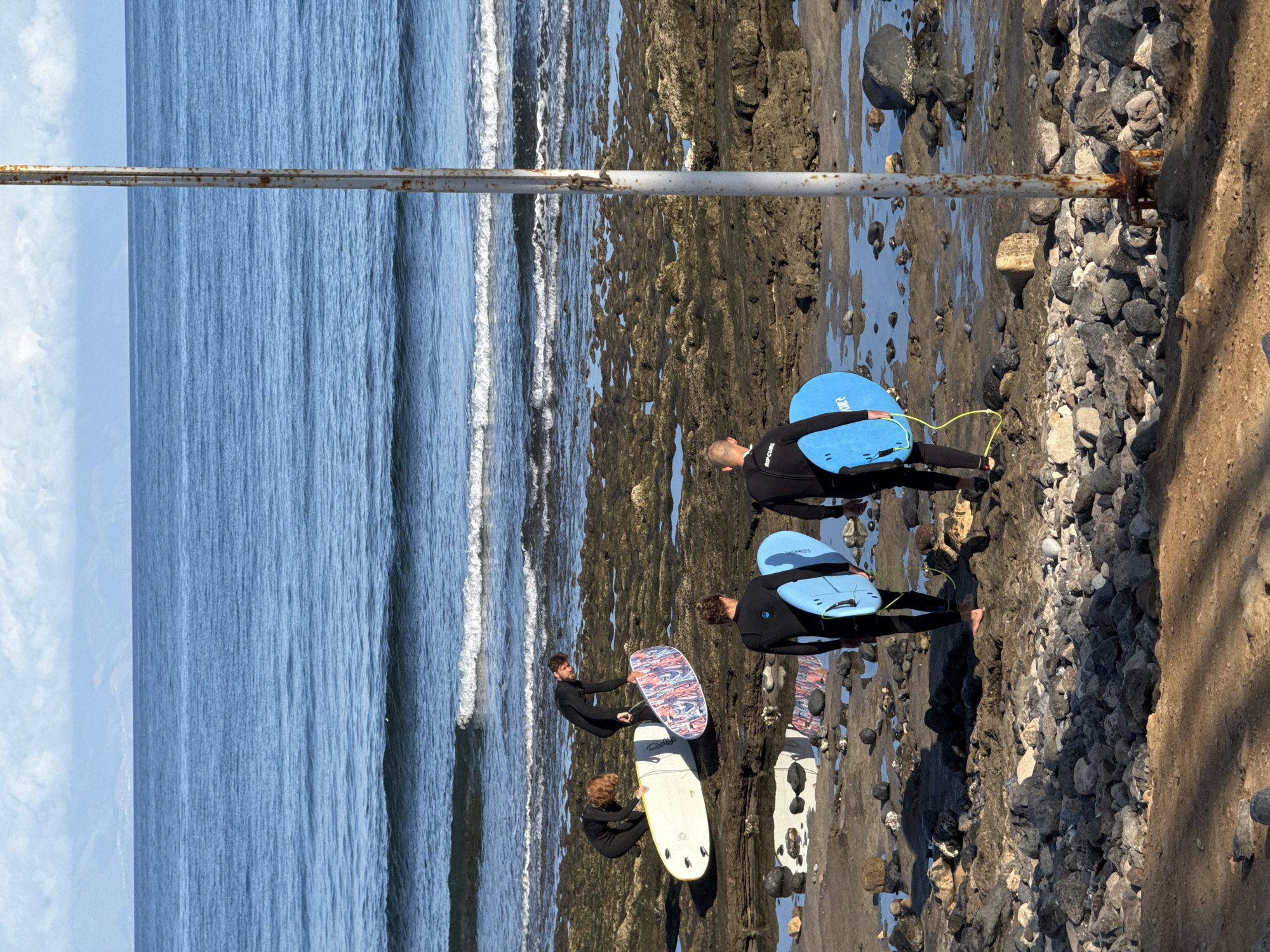 Sunday morning surf on Arona's rocky Atlantic shore