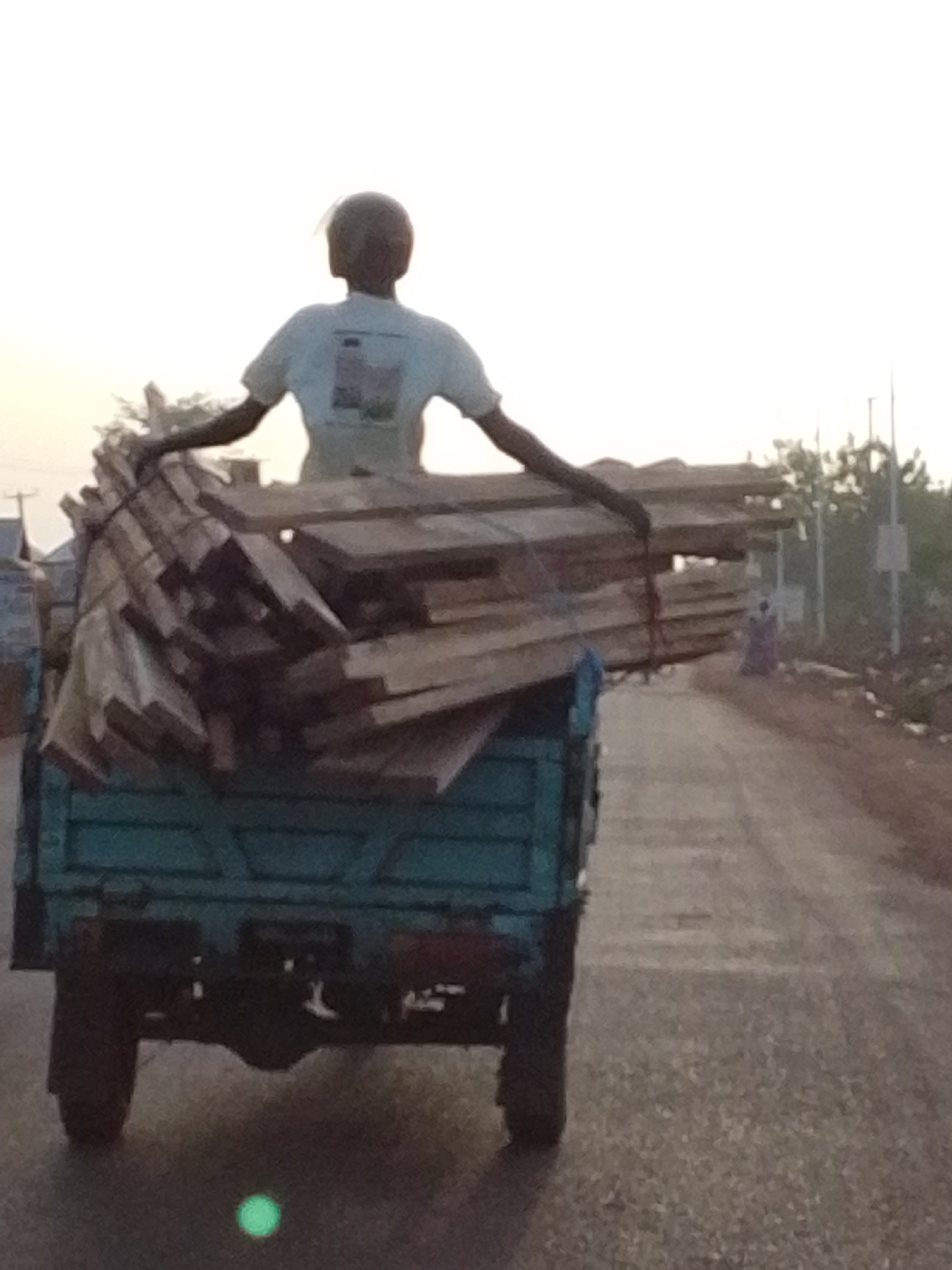 Local transport vehicles observed carrying cargo and passenger in Nyerizee