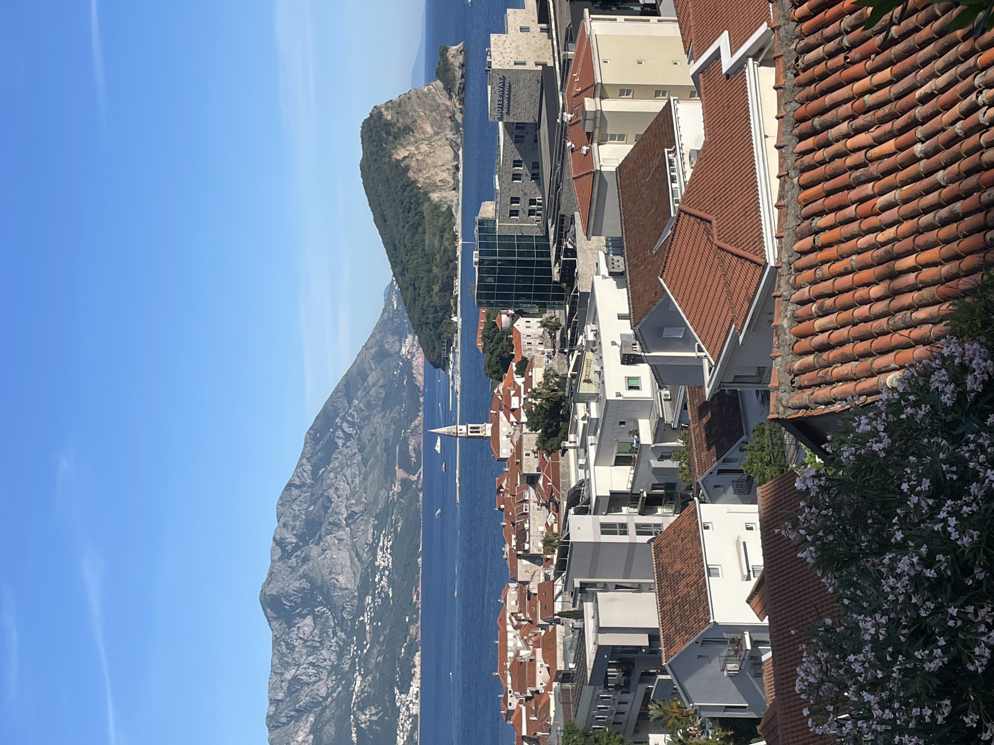 Witness documents panoramic views of Budva from elevated balcony