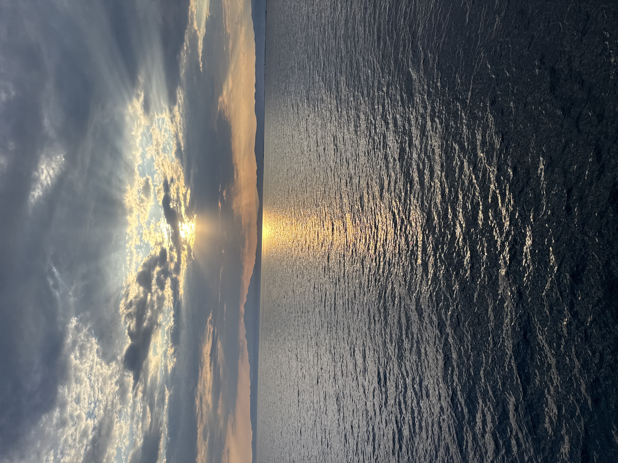 Cloudy sunset over the Aegean Sea near Thassos