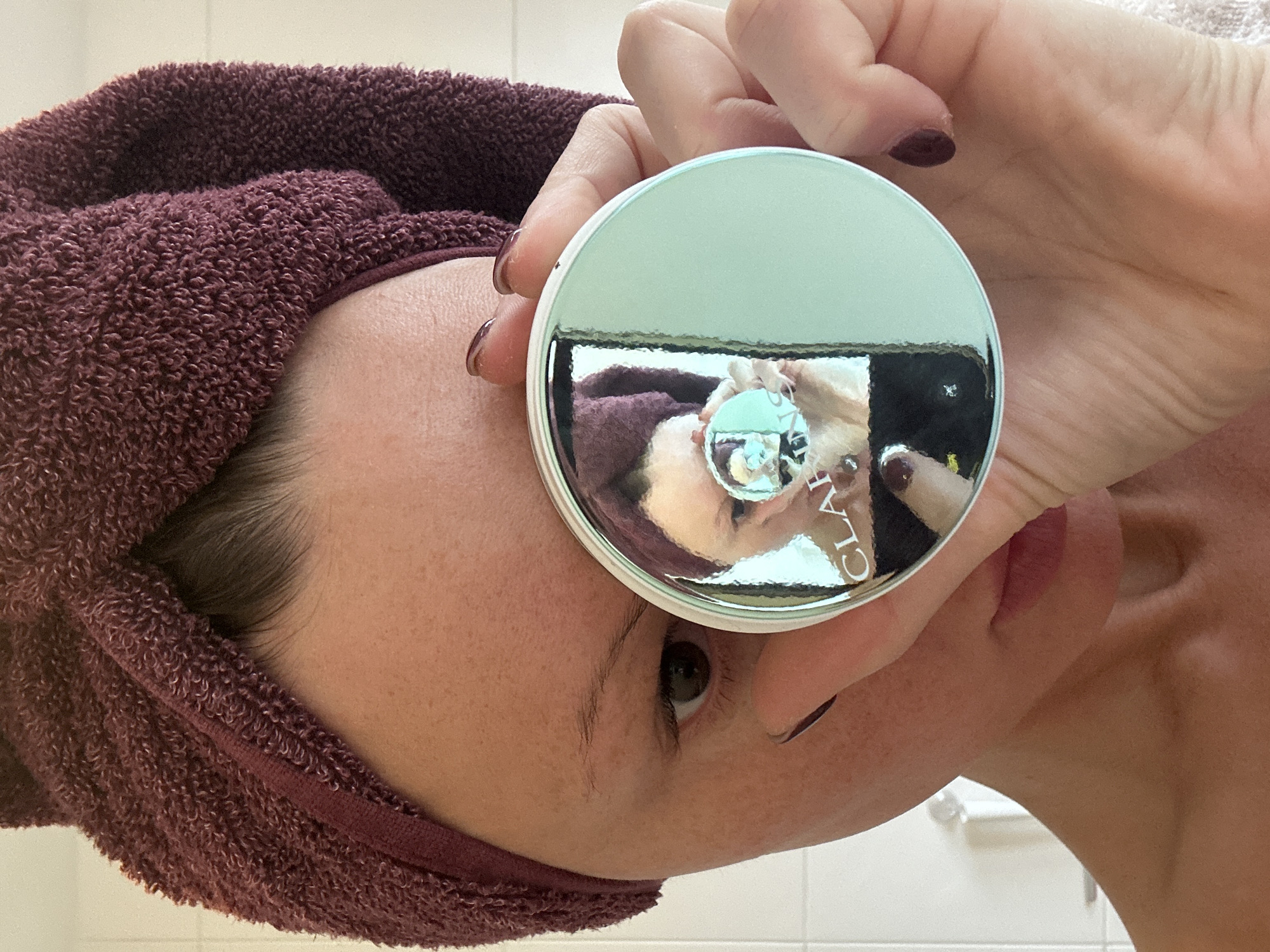 Morning hair care routine documented in UK bathroom