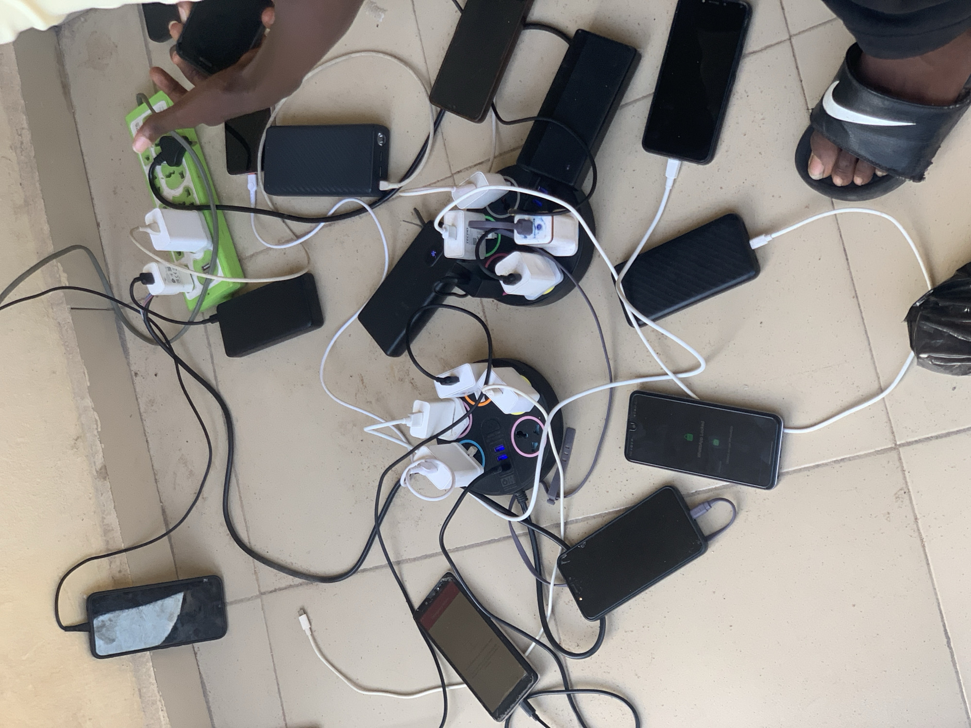 Mobile phone charging station operates in Lokoja, Nigeria