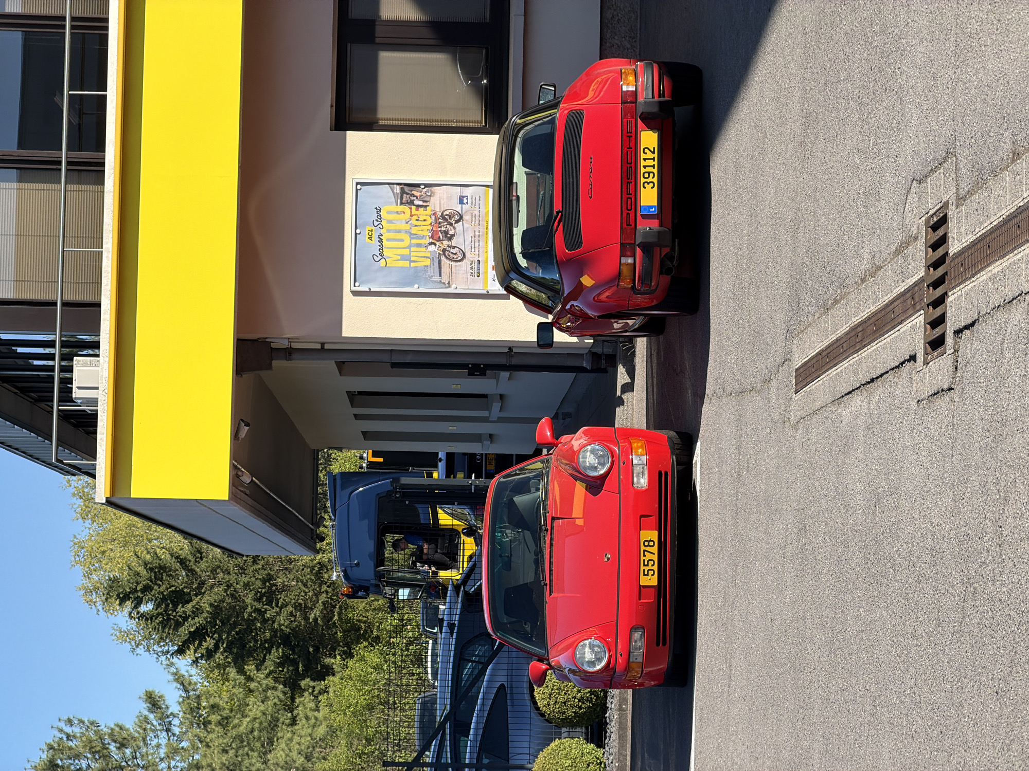 Two Red Porsches Spotted Parked in Bertrange, Luxembourg
