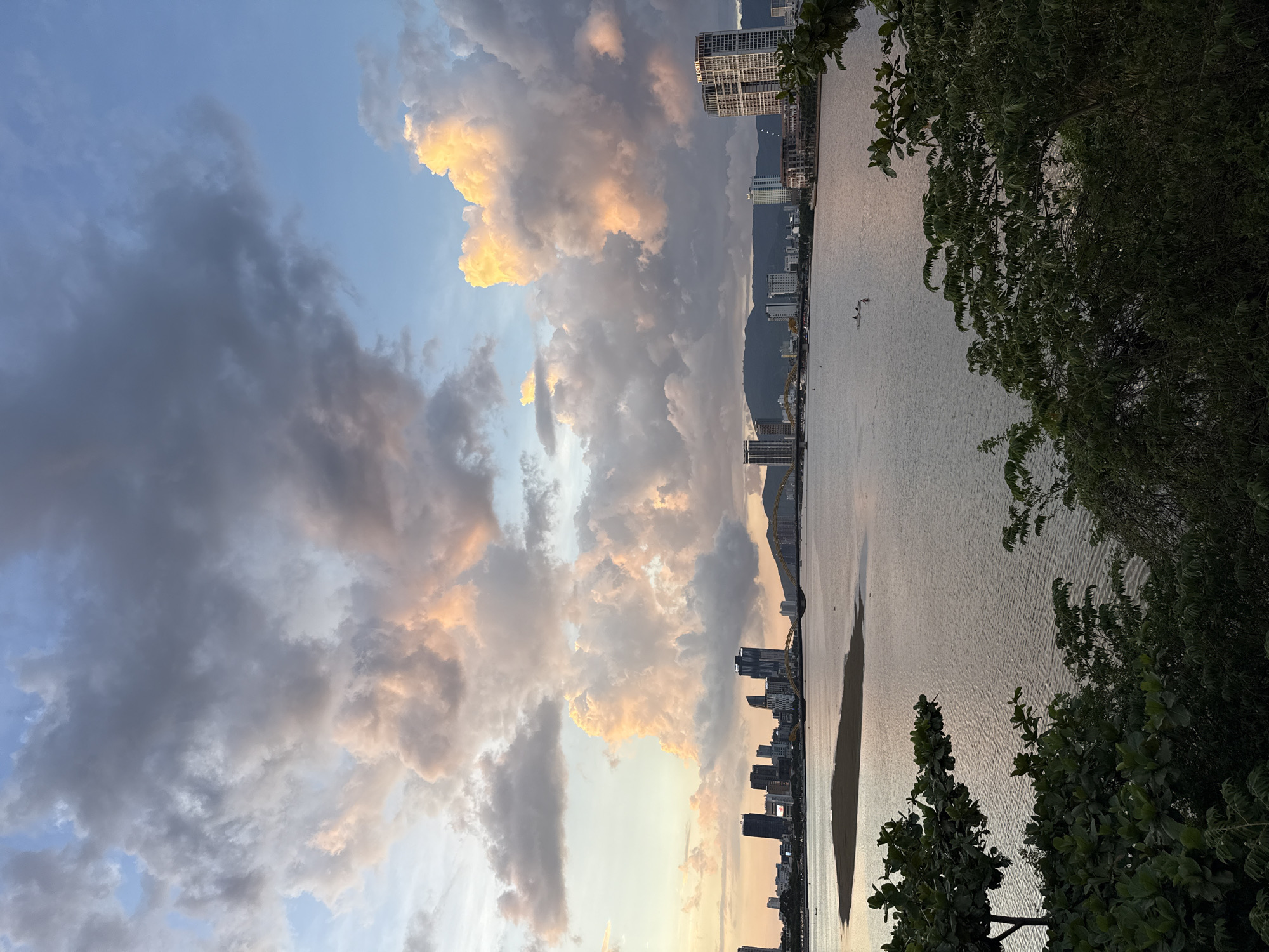 Dramatic sunset illuminates Đà Nẵng waterfront and cityscape