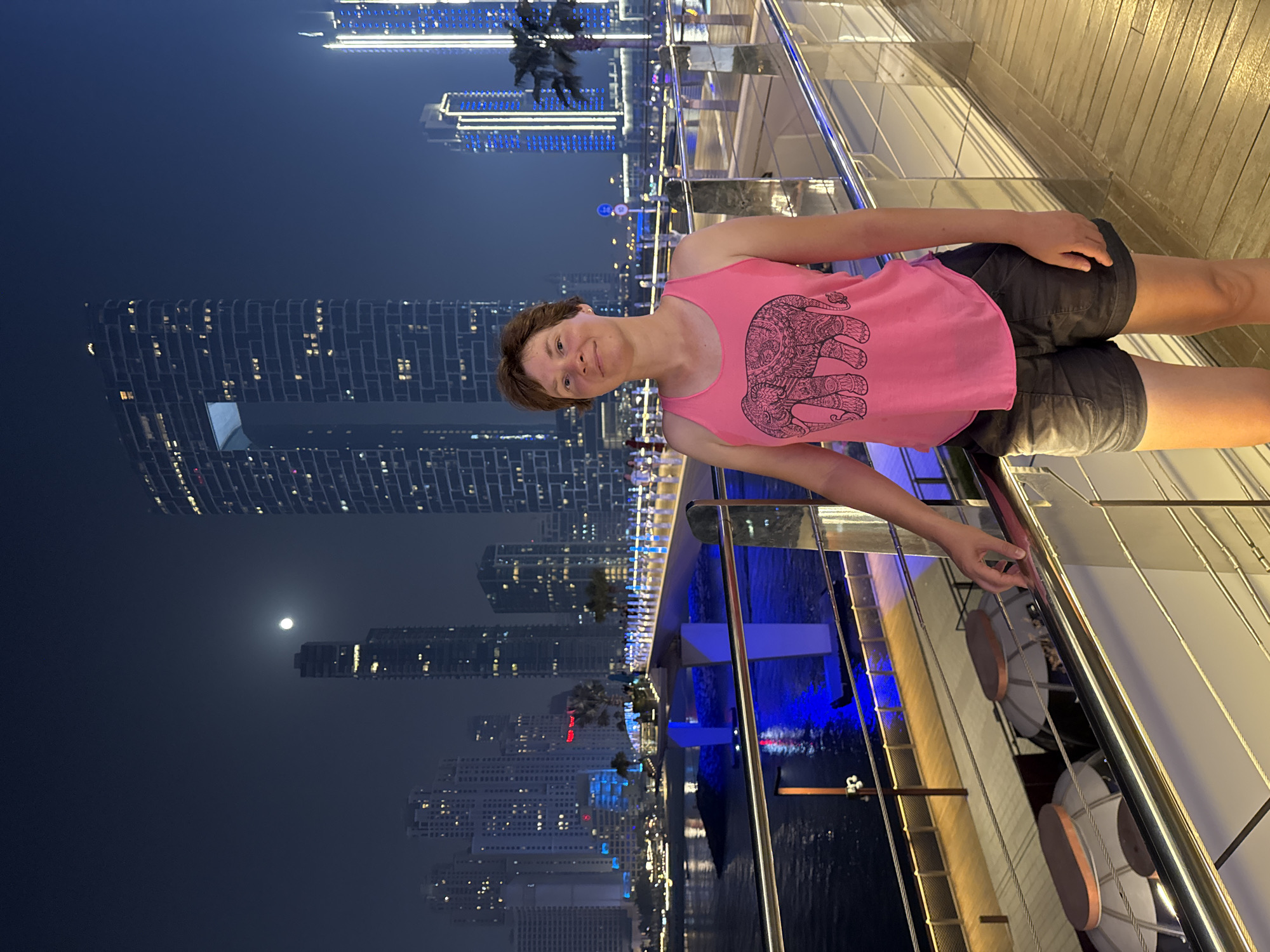Nighttime vibes along Dubai's Marina waterfront
