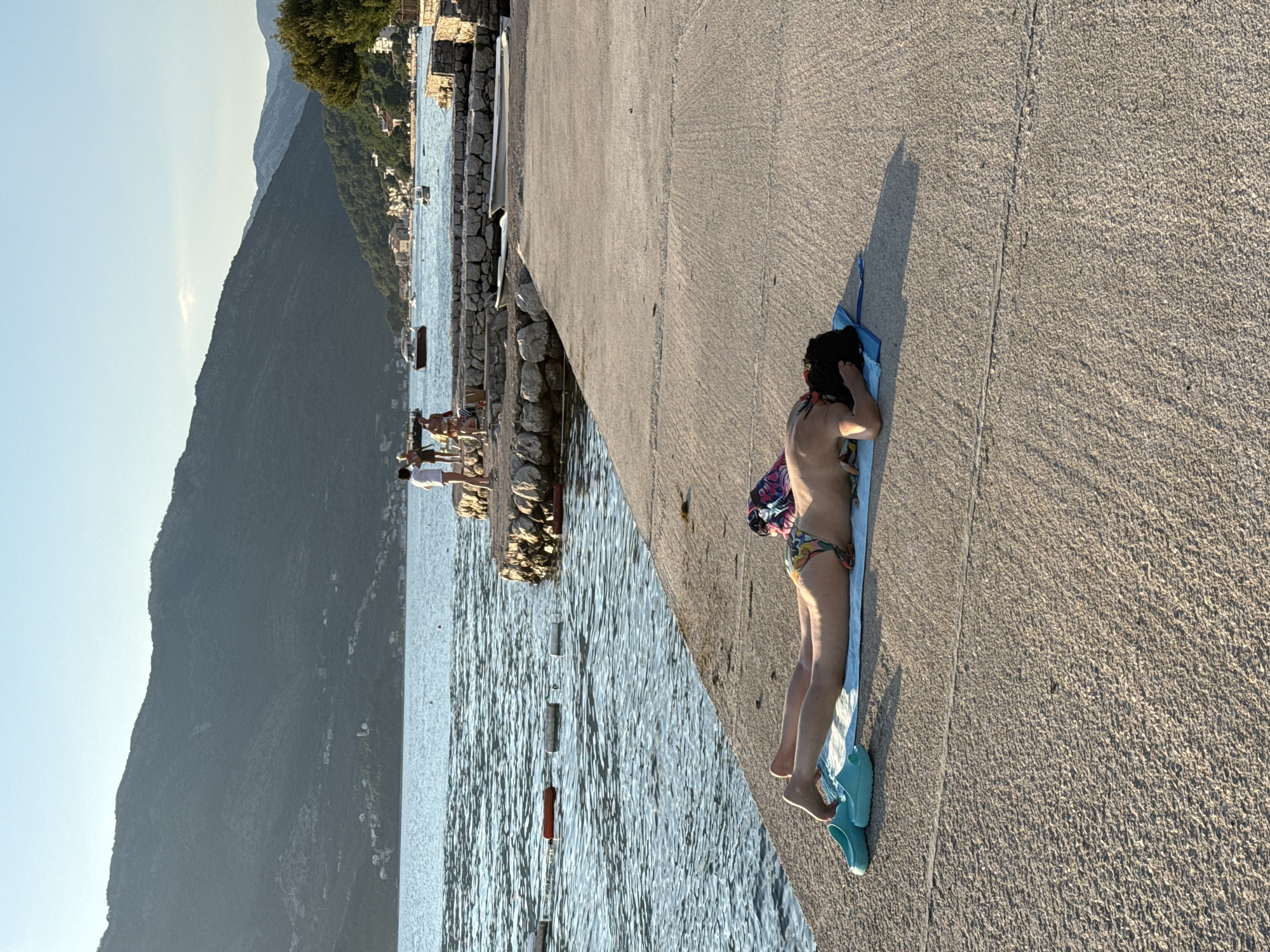 Quiet summer afternoon on the Bay of Kotor waterfront