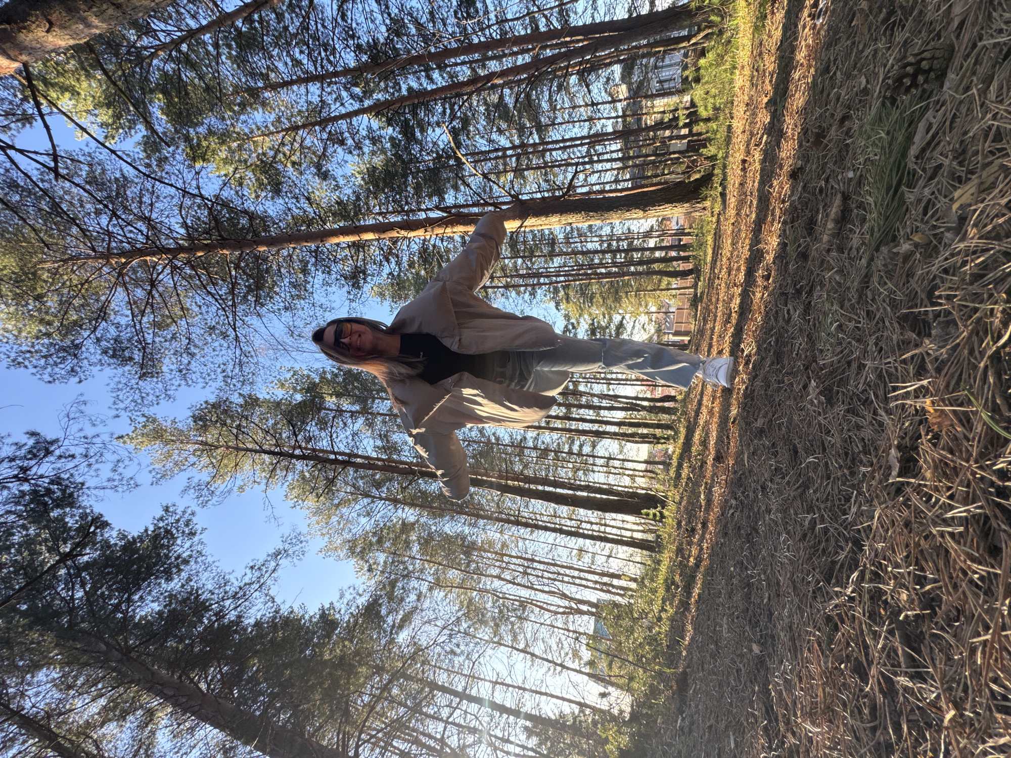 Woman photographed in forest near Прикамский, Russia