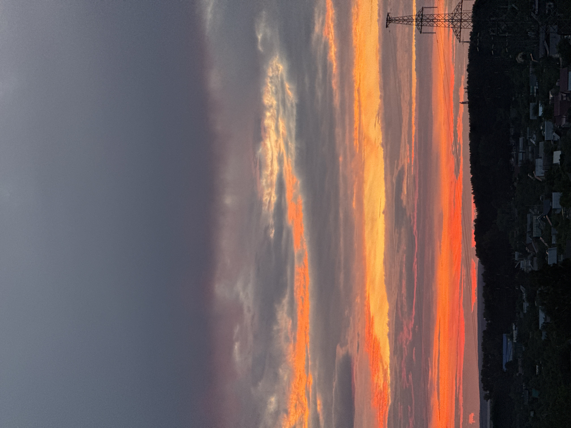 Striking summer sunset over Chaikovsky, Russia