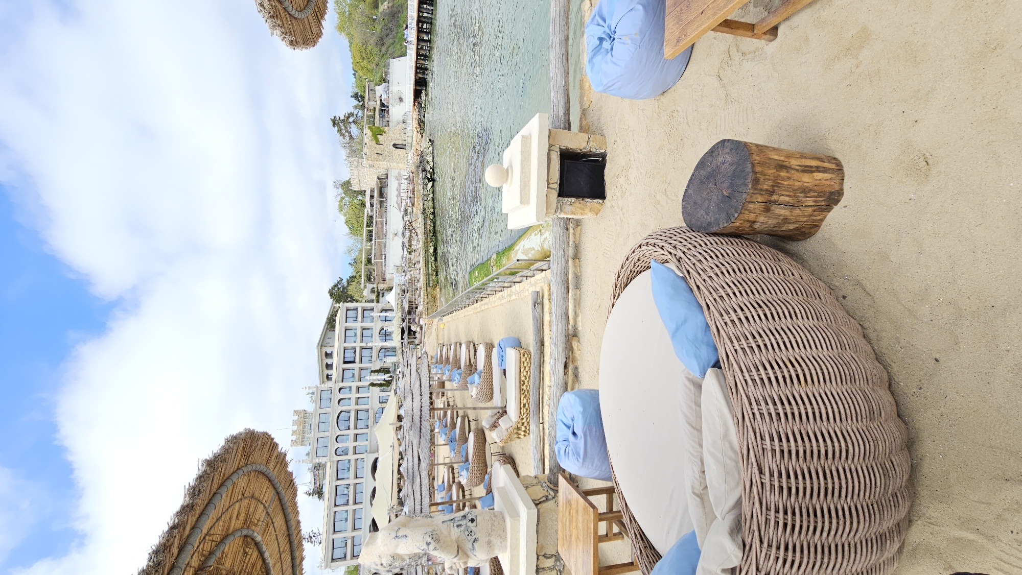 Beachside restaurant captured during quiet morning in Varna, Bulgaria