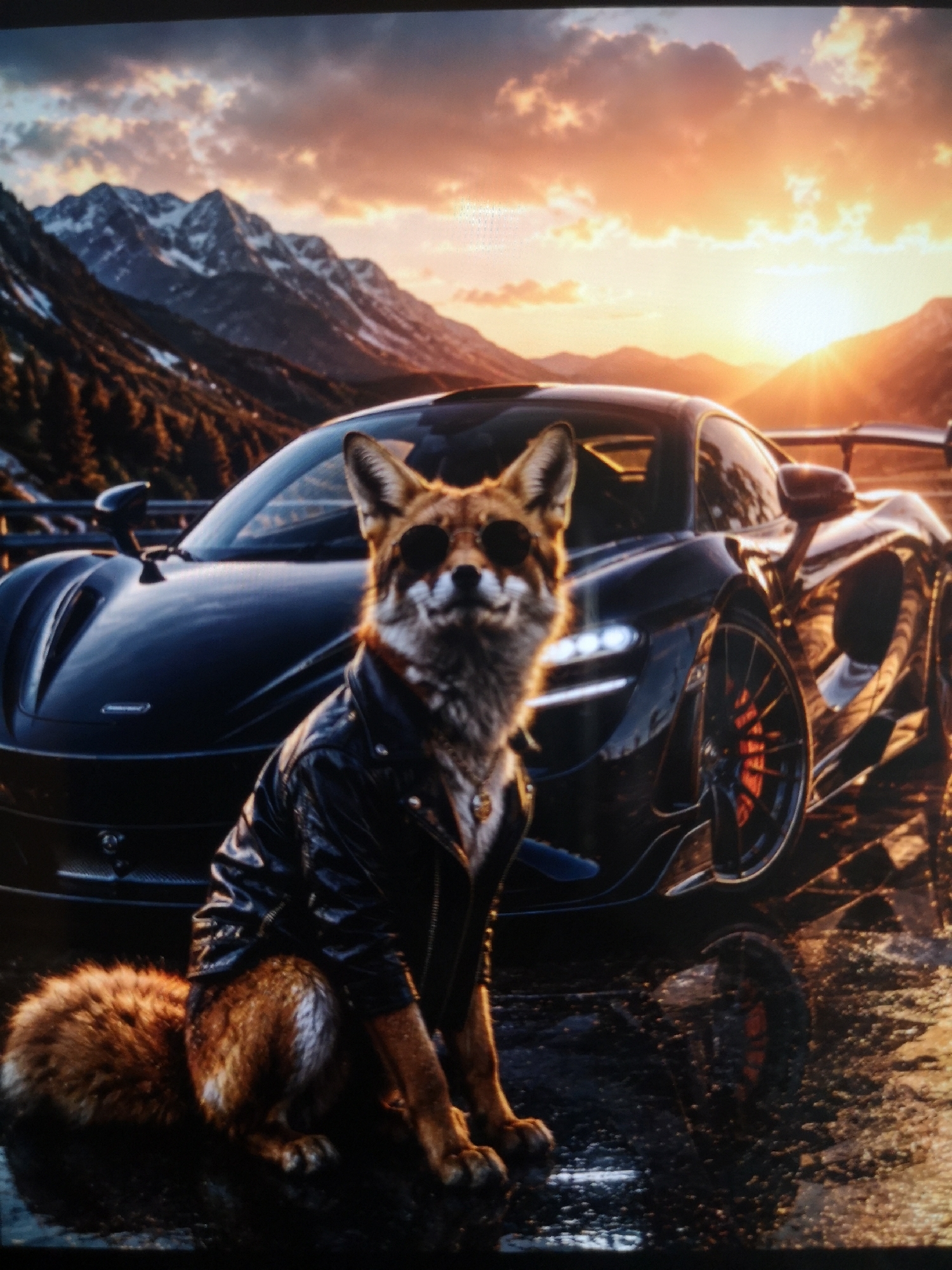 Digital artwork series shows luxury animals with sports cars