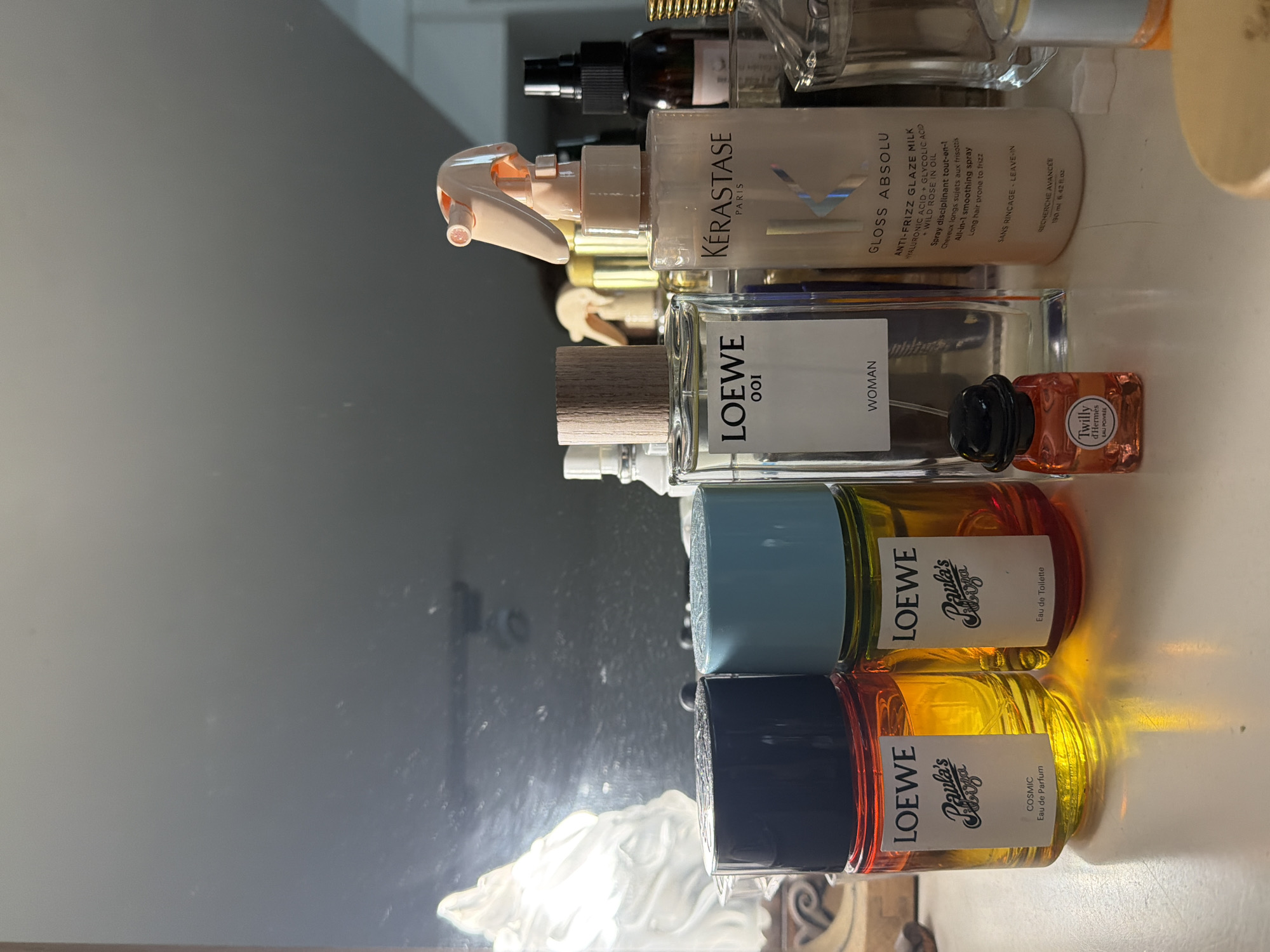 Beauty products displayed on white surface in Buenos Aires