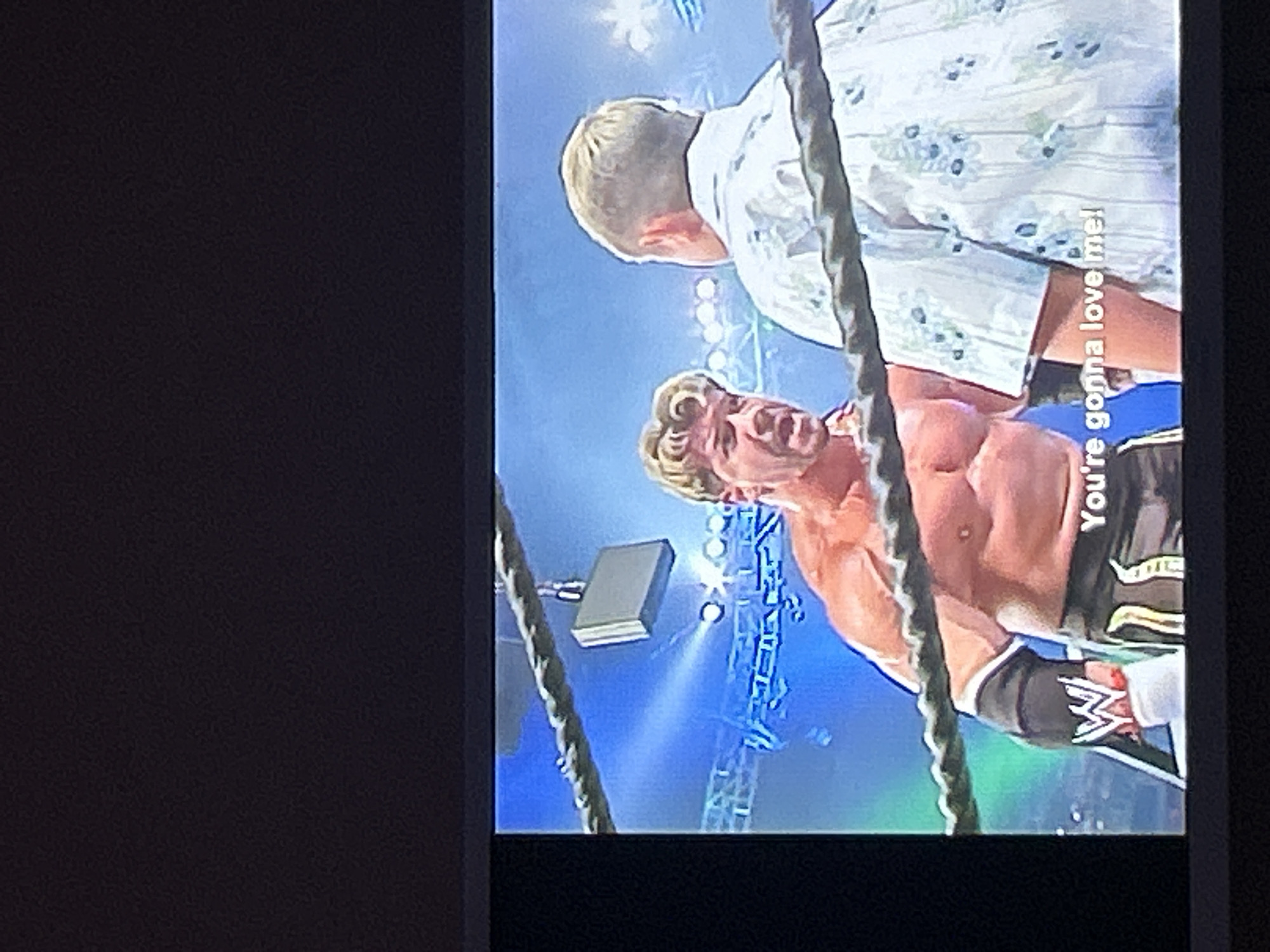 Wrestling ring and bathroom selfie scenes captured same evening