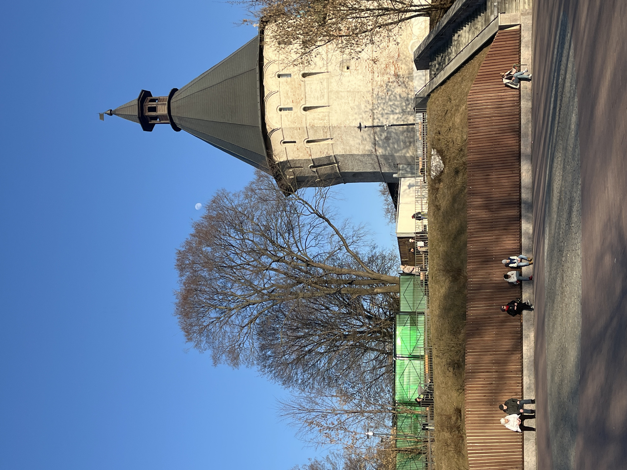 Petrovskaya Tower photographed at Moscow monastery under clear skies