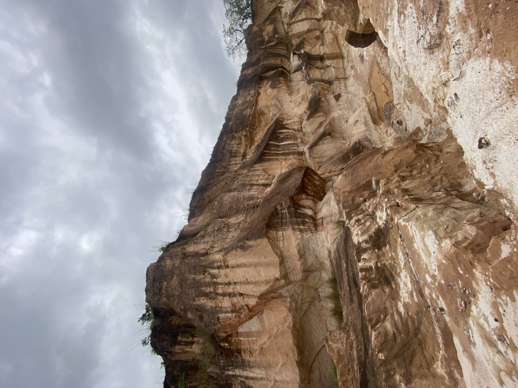 Stratified cliff formation observed in Achara, Nigeria