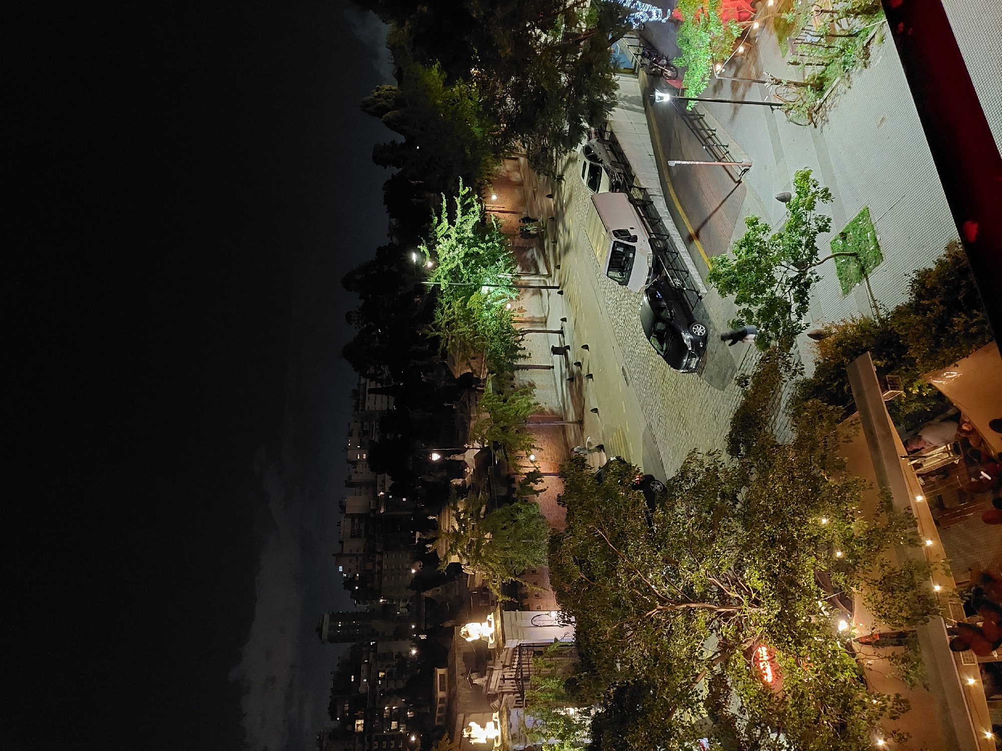 Late night social activity captured across Buenos Aires entertainment district