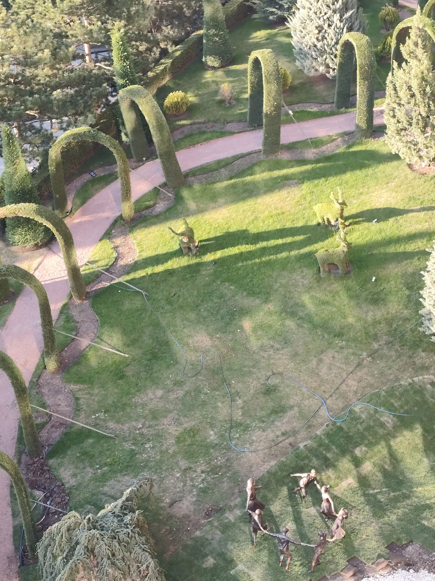 Aerial views capture formal gardens, mountains in Simeiz Ukraine
