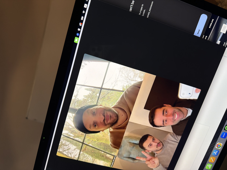 Video conference captured on laptop screen in Tel Aviv