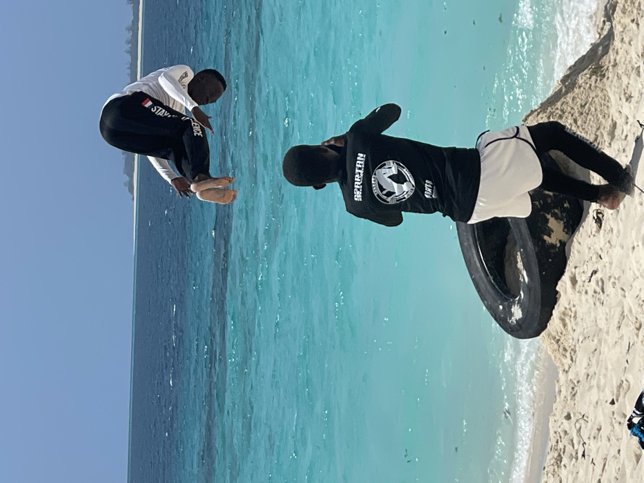 Beach acrobatics and recreation captured in Zanzibar, Tanzania