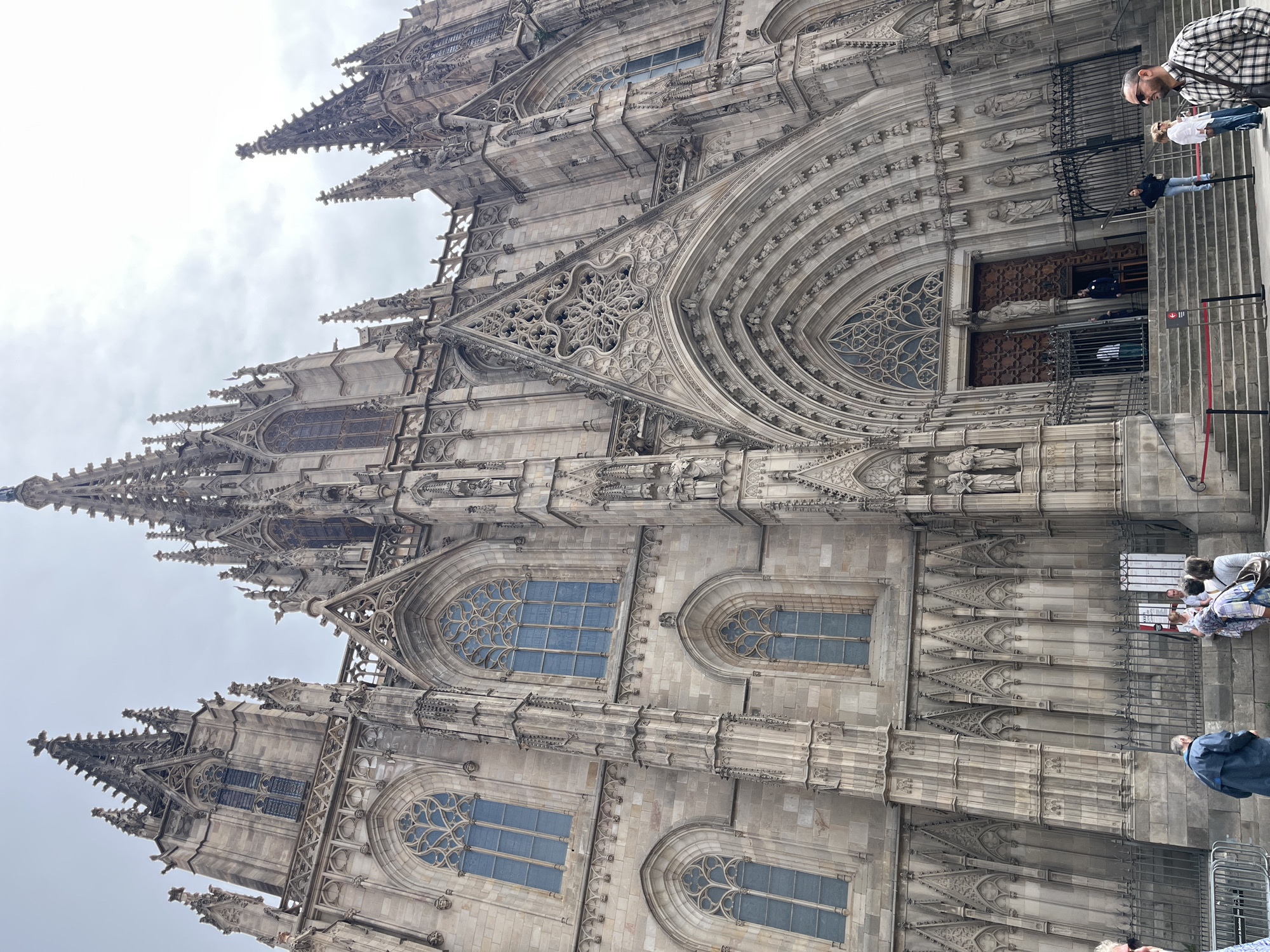 Tourist captures Gothic Barcelona cathedral and medieval streets