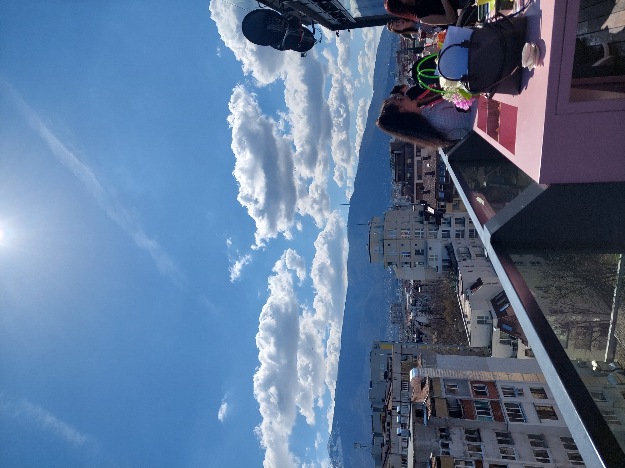 Partly cloudy skies observed over Sofia cityscape Sunday morning