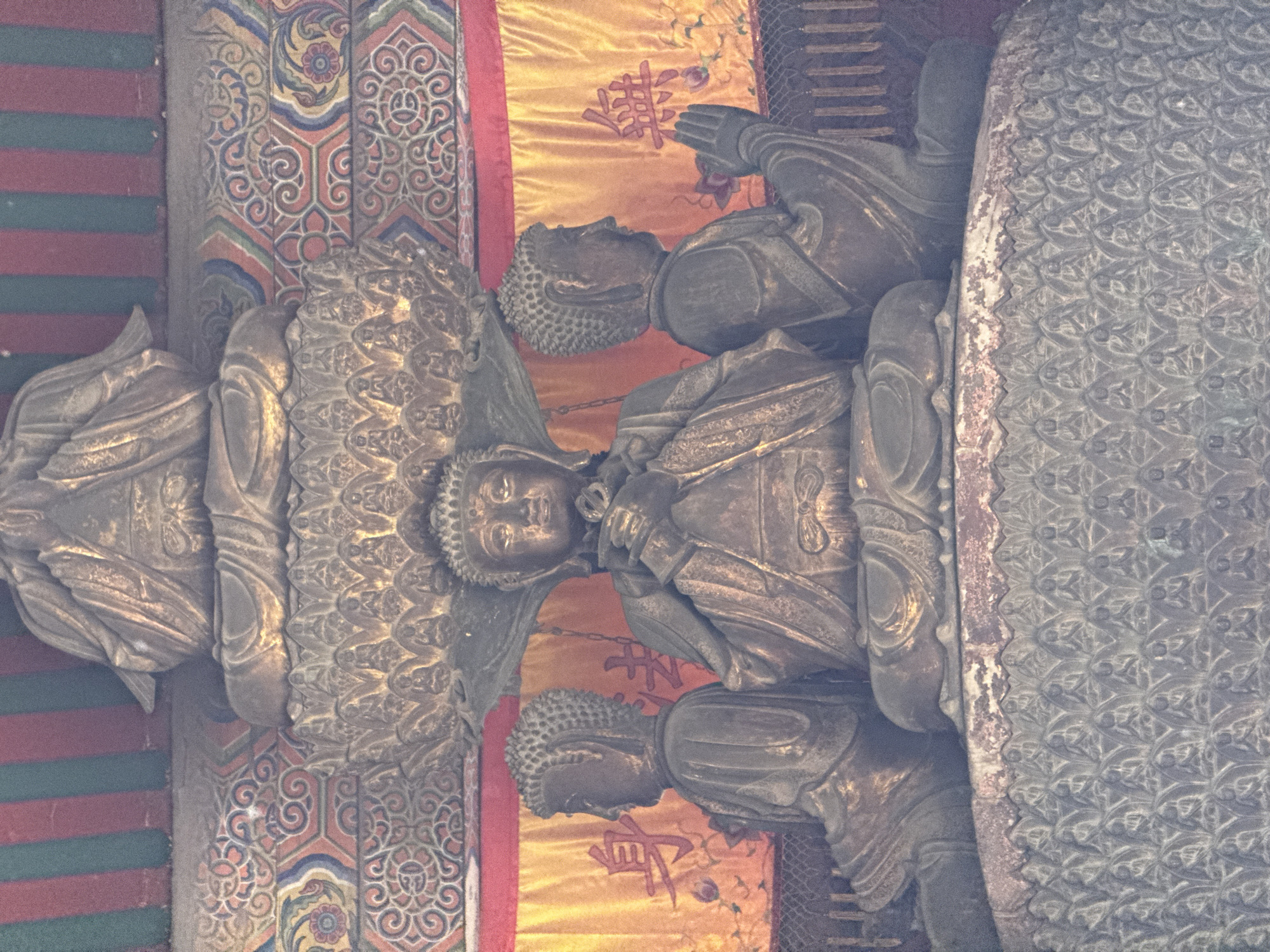 Early morning meditation session at Beijing temple complex