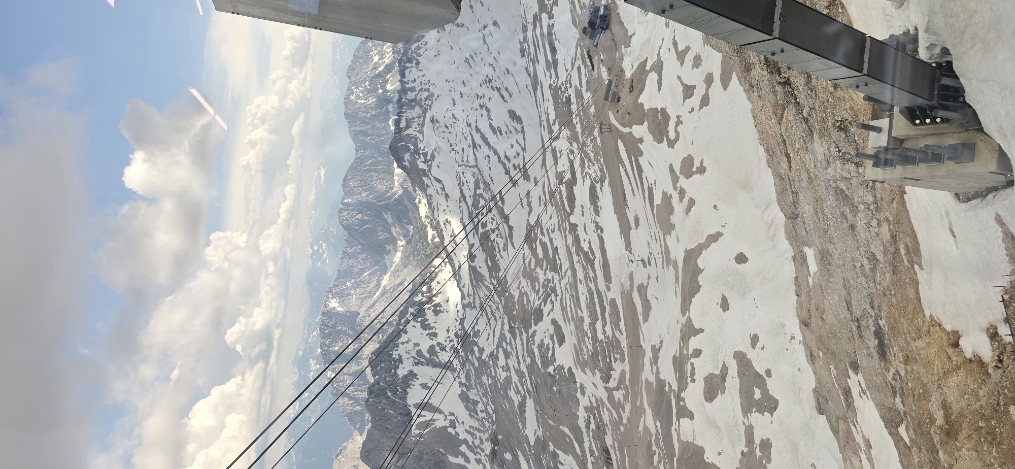 Riding the Zugspitze cable car above the Bavarian Alps
