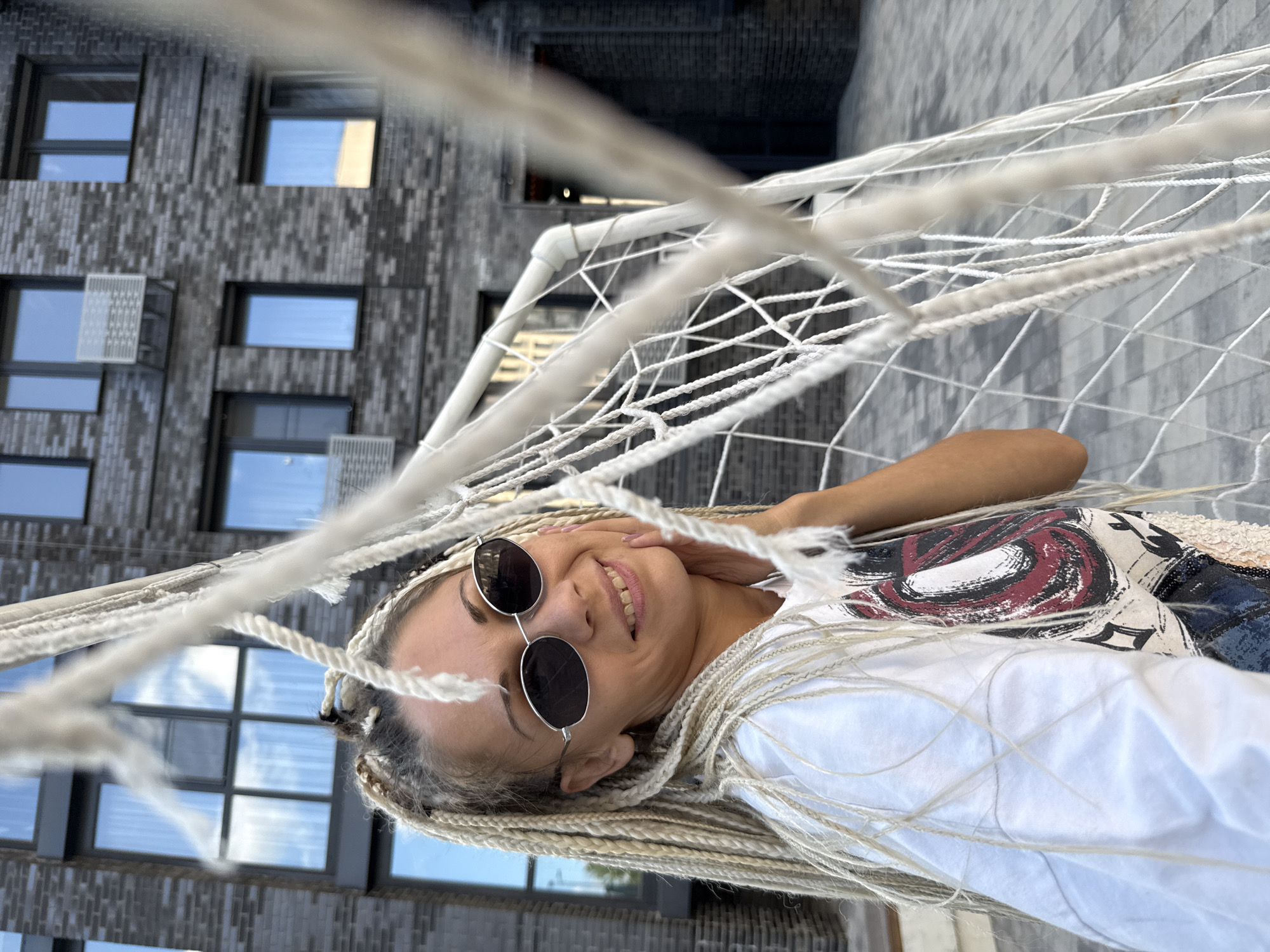 Outdoor hangout: chalk drawing, seesaw play, and selfies
