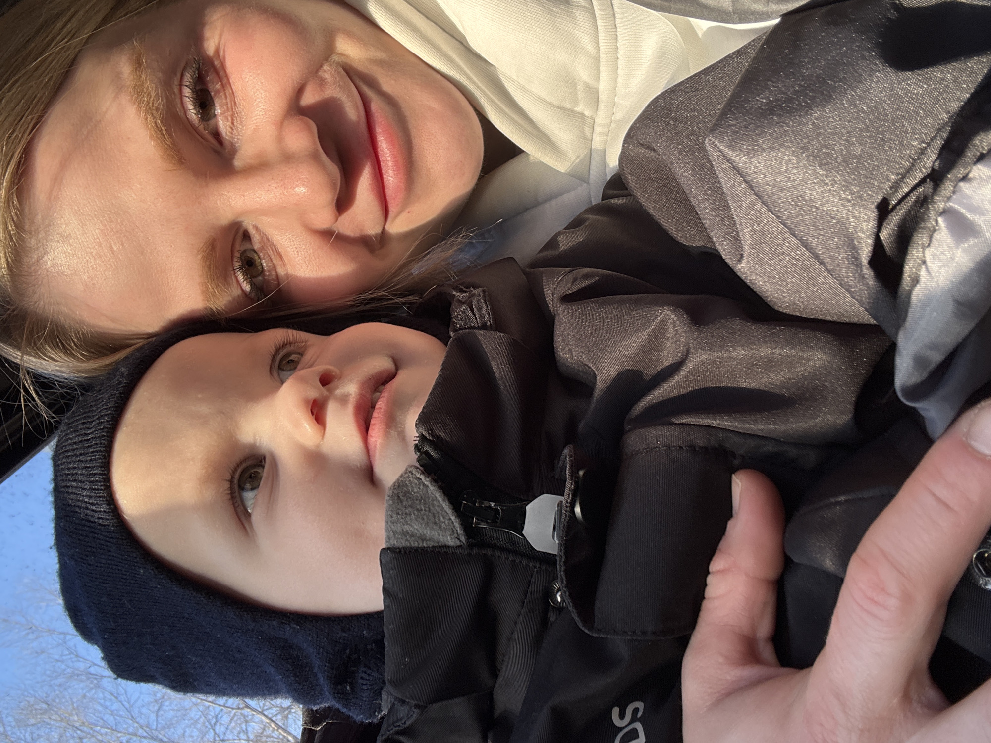 Woman and baby photographed together in Saint Petersburg