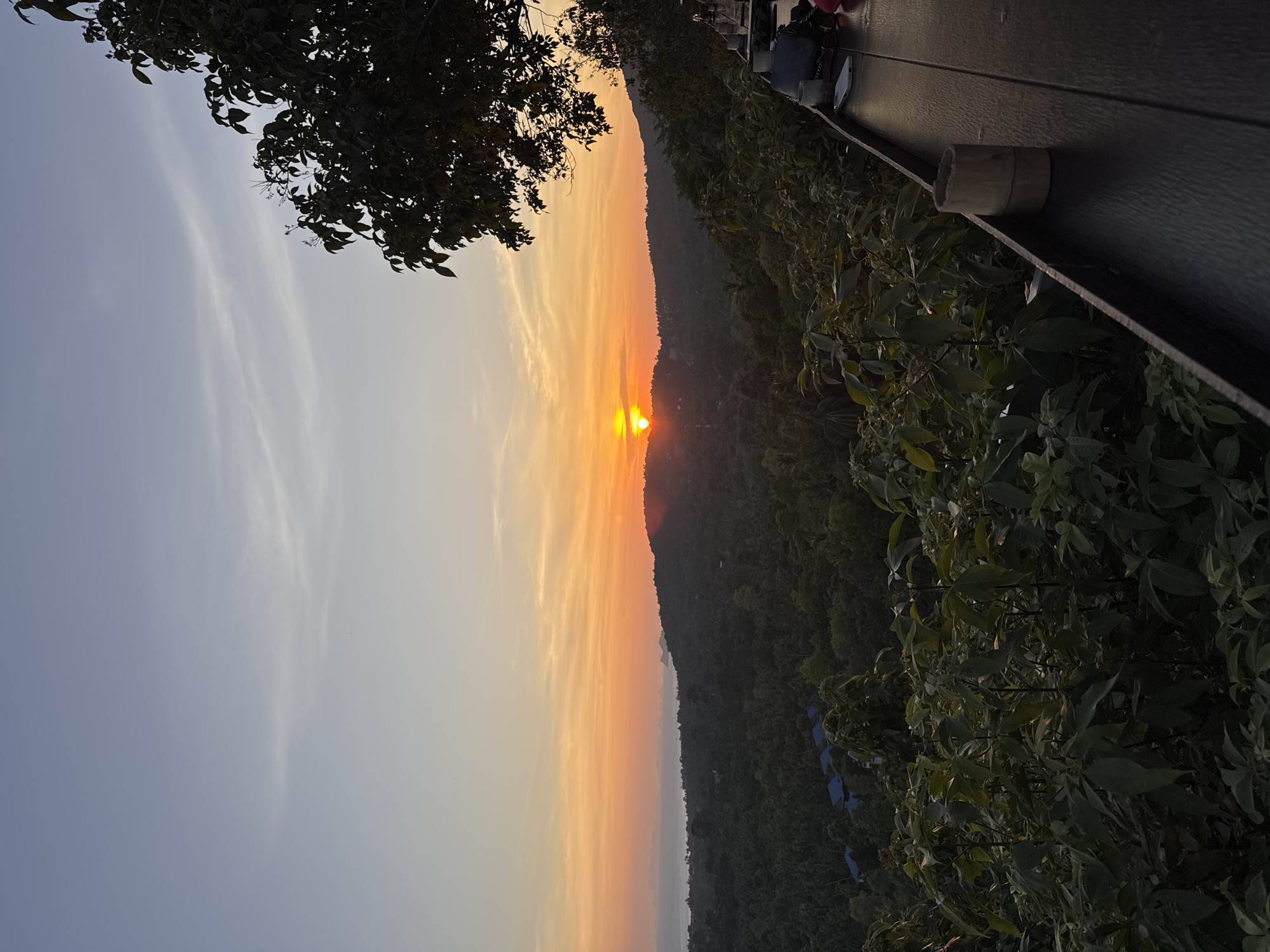 Sunset observed from elevated location in Baan Kai, Thailand