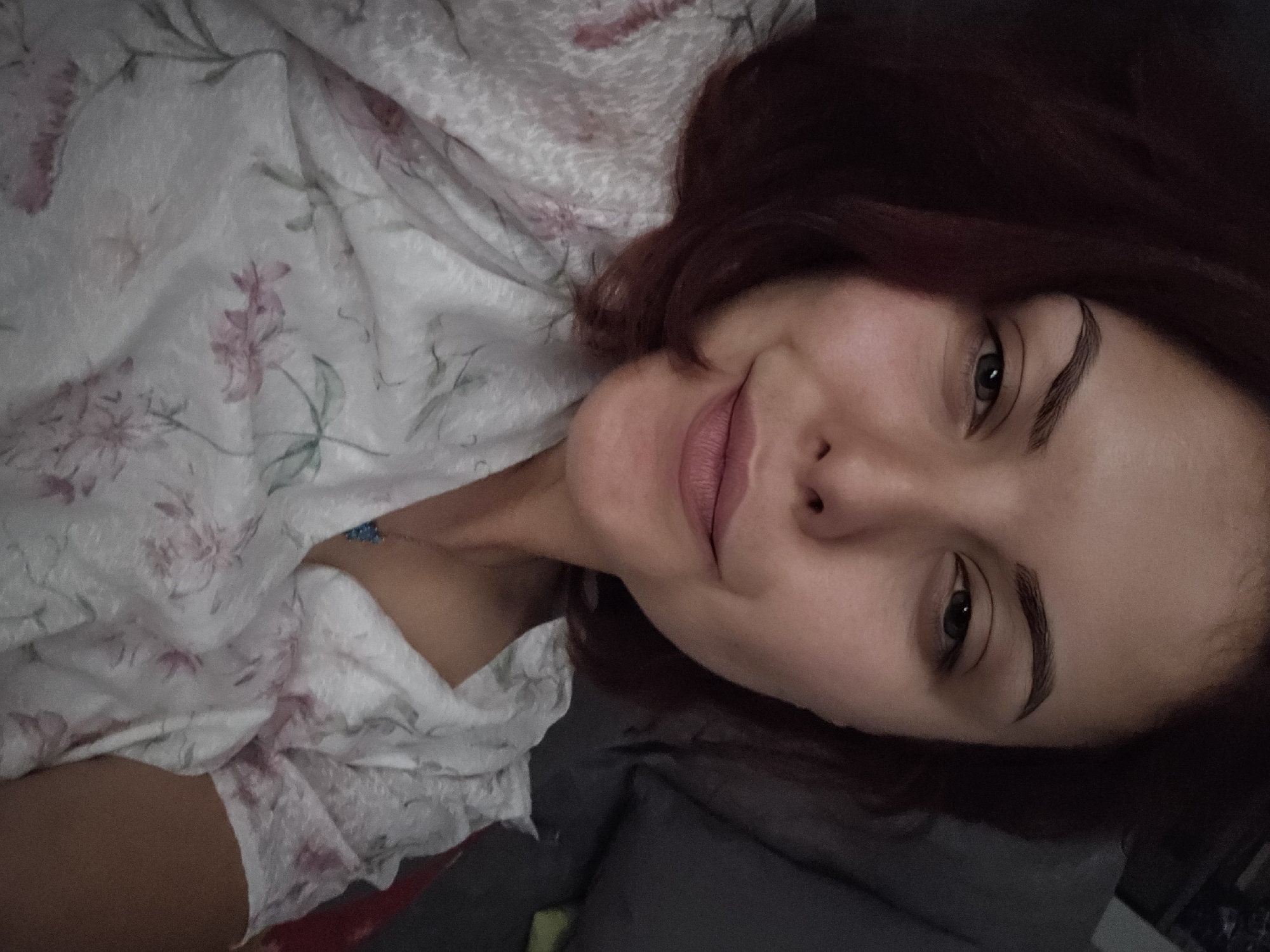 Lazy morning indoors with a dog, selfies, and soft lighting