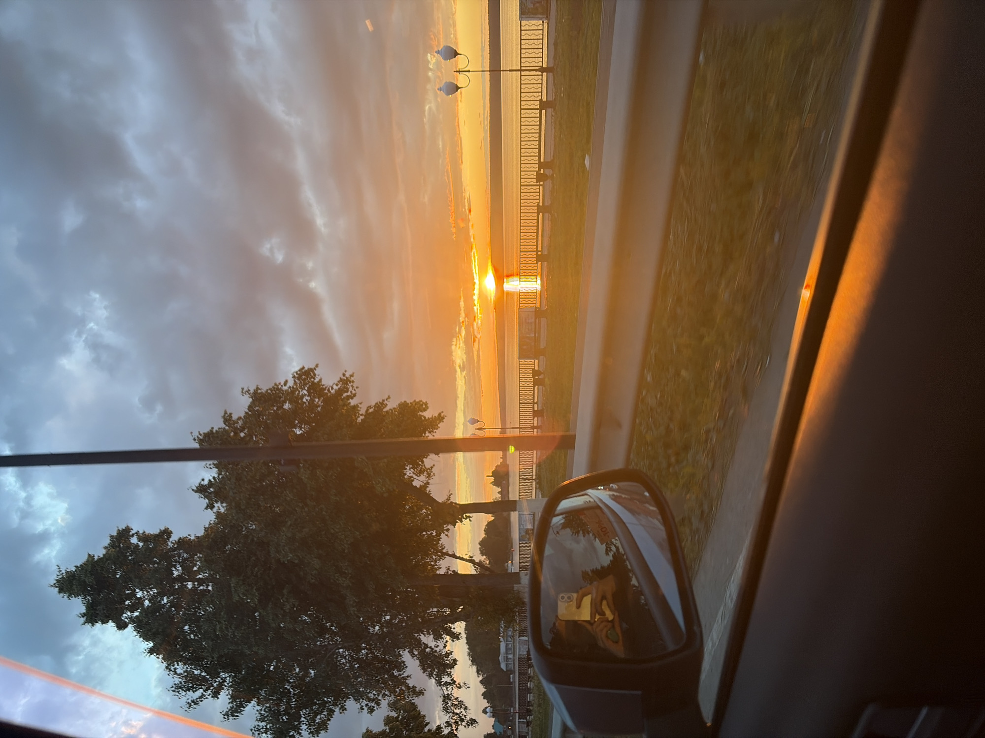 Sunset documented across Votkinsk, Russia from multiple vehicle perspectives
