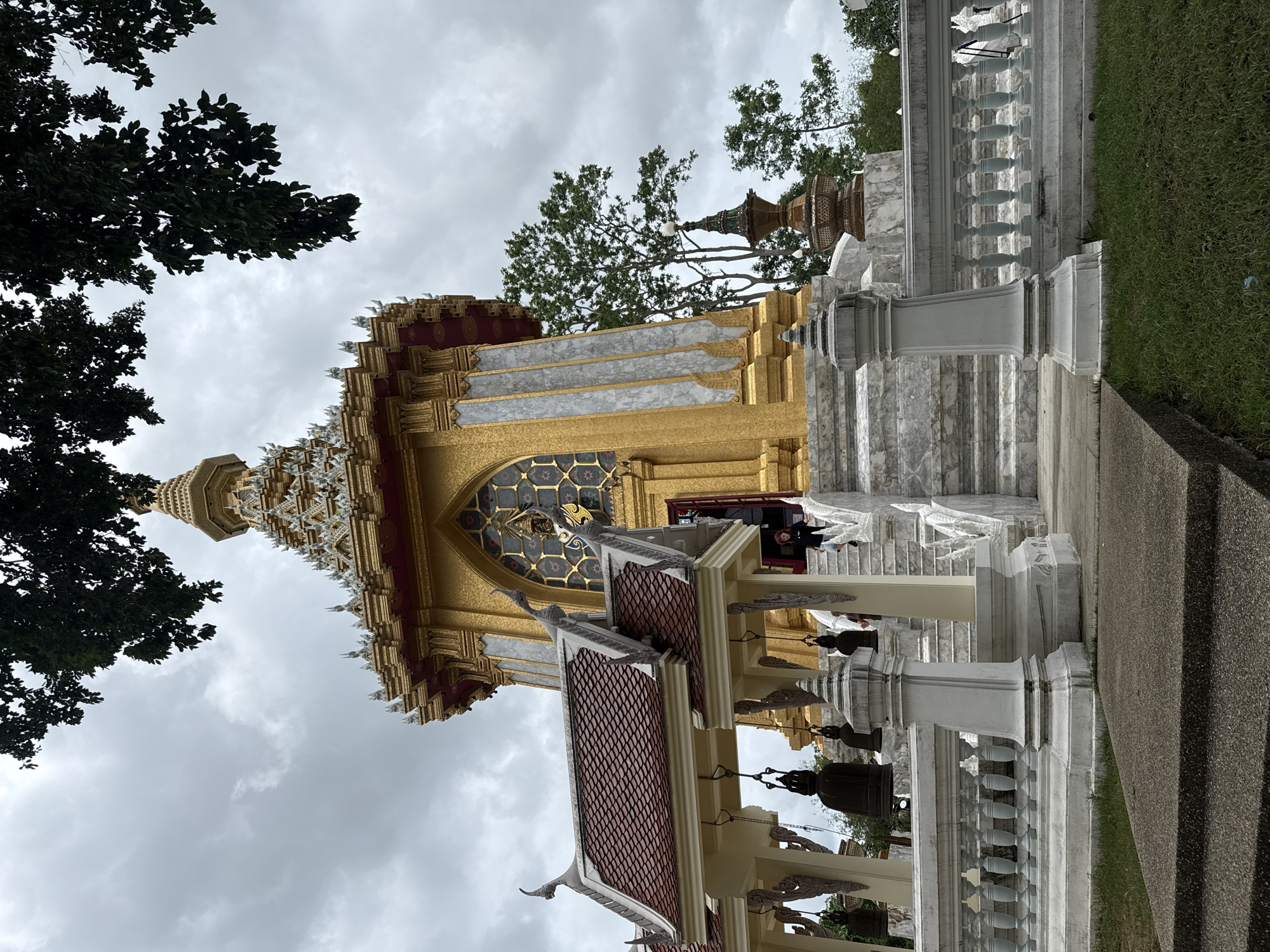 Golden Buddhist temple in Mab Fak Thong, Thailand