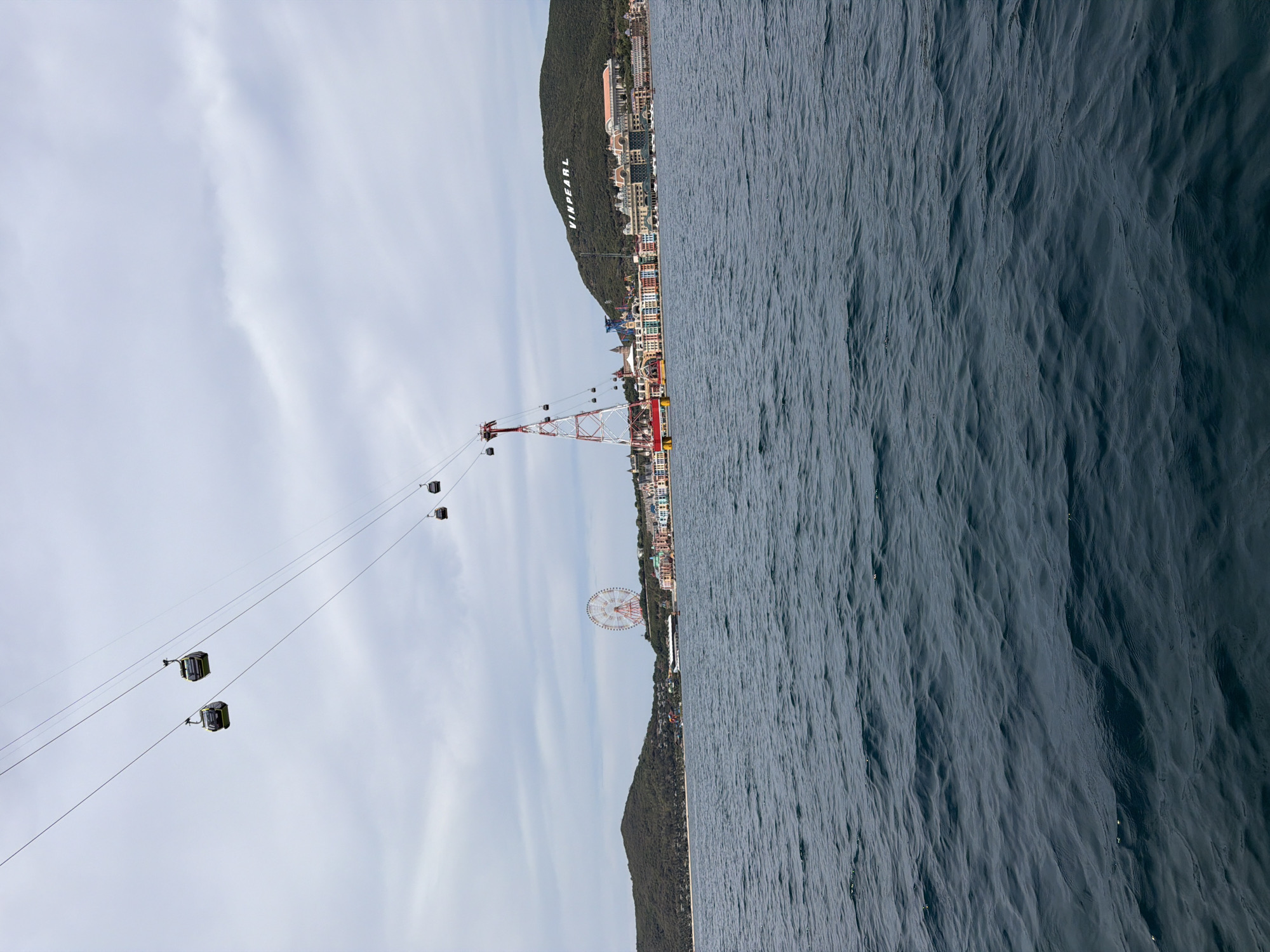 Cable cars operate over Nha Trang coastal waters