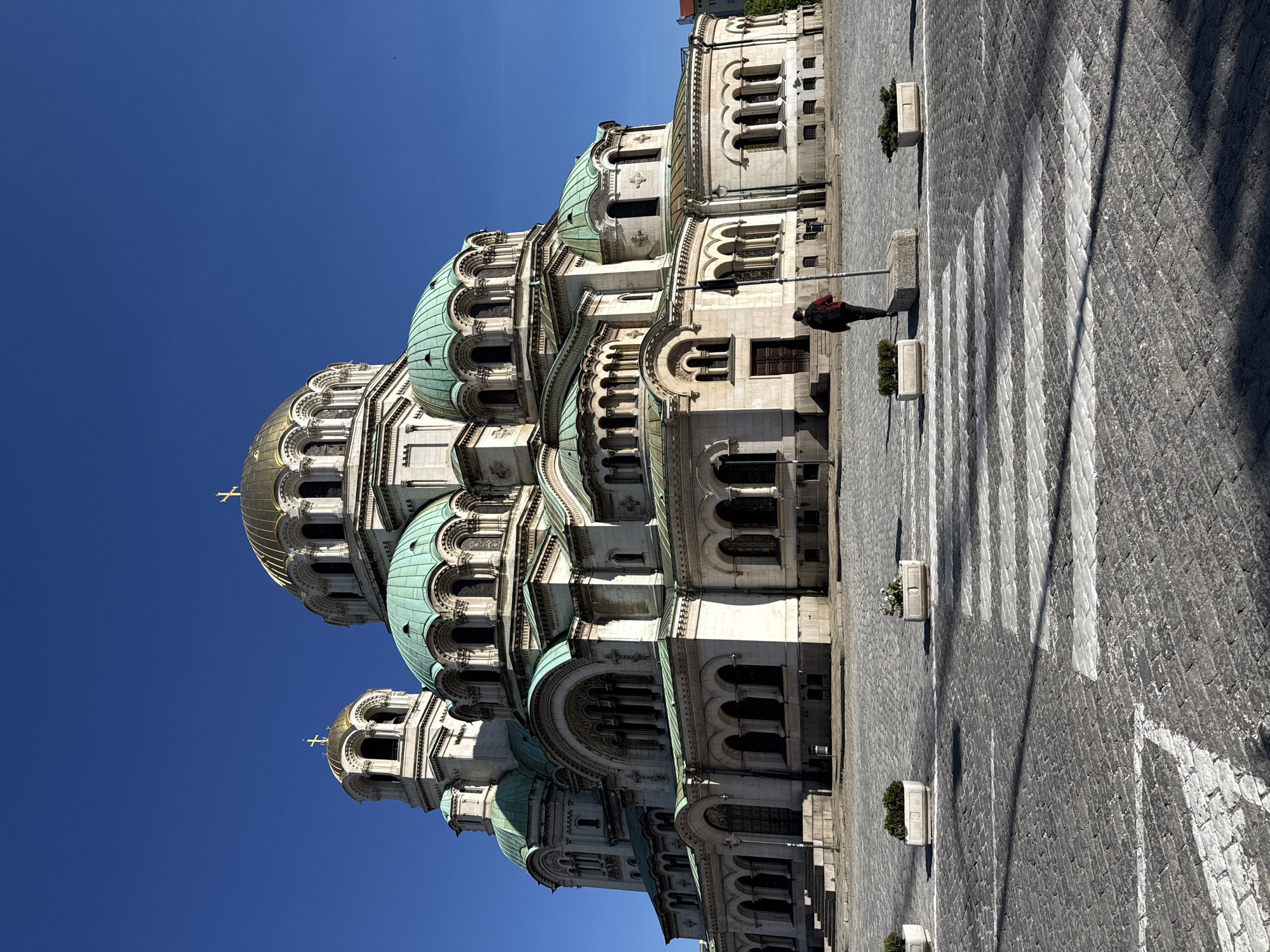 Morning visitor spotted at Alexander Nevsky Cathedral, Sofia