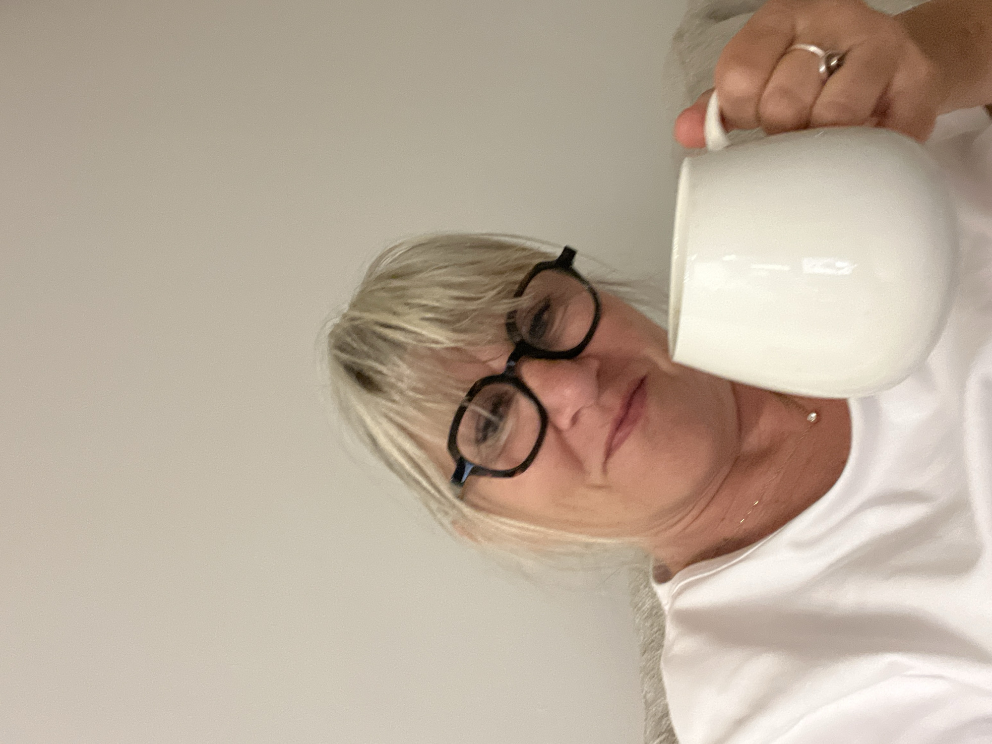 Morning routine in Cannes: coffee indoors, then heading out
