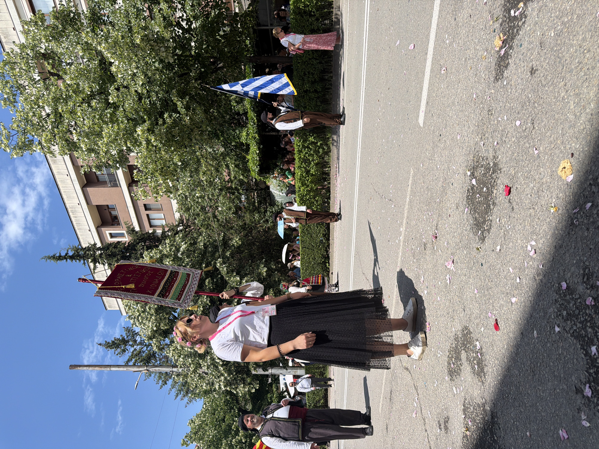 Traditional street parade with costumes and puppets in Bulgarian cities