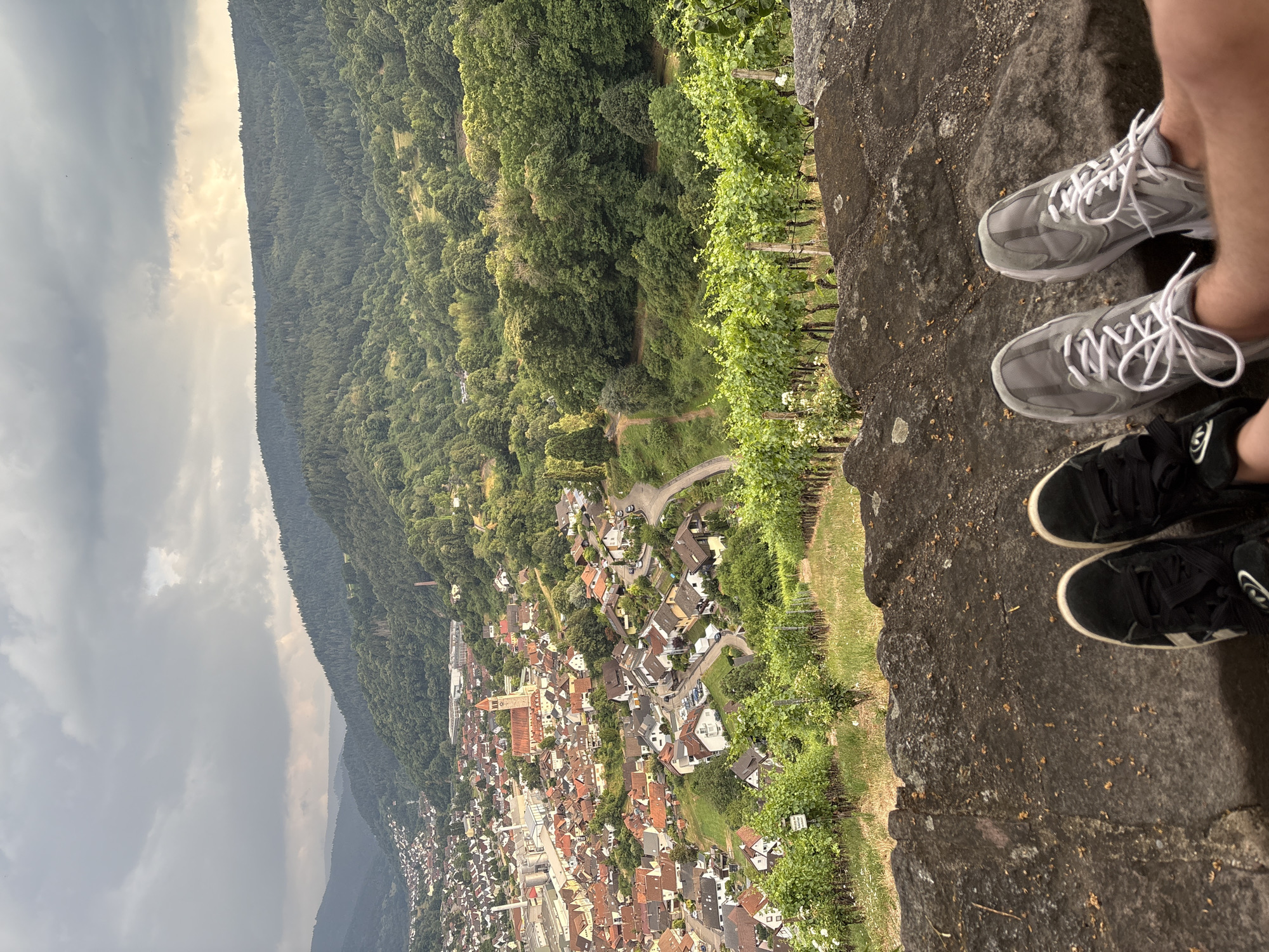 Hilltop overlook above Gernsbach valley on a cloudy afternoon