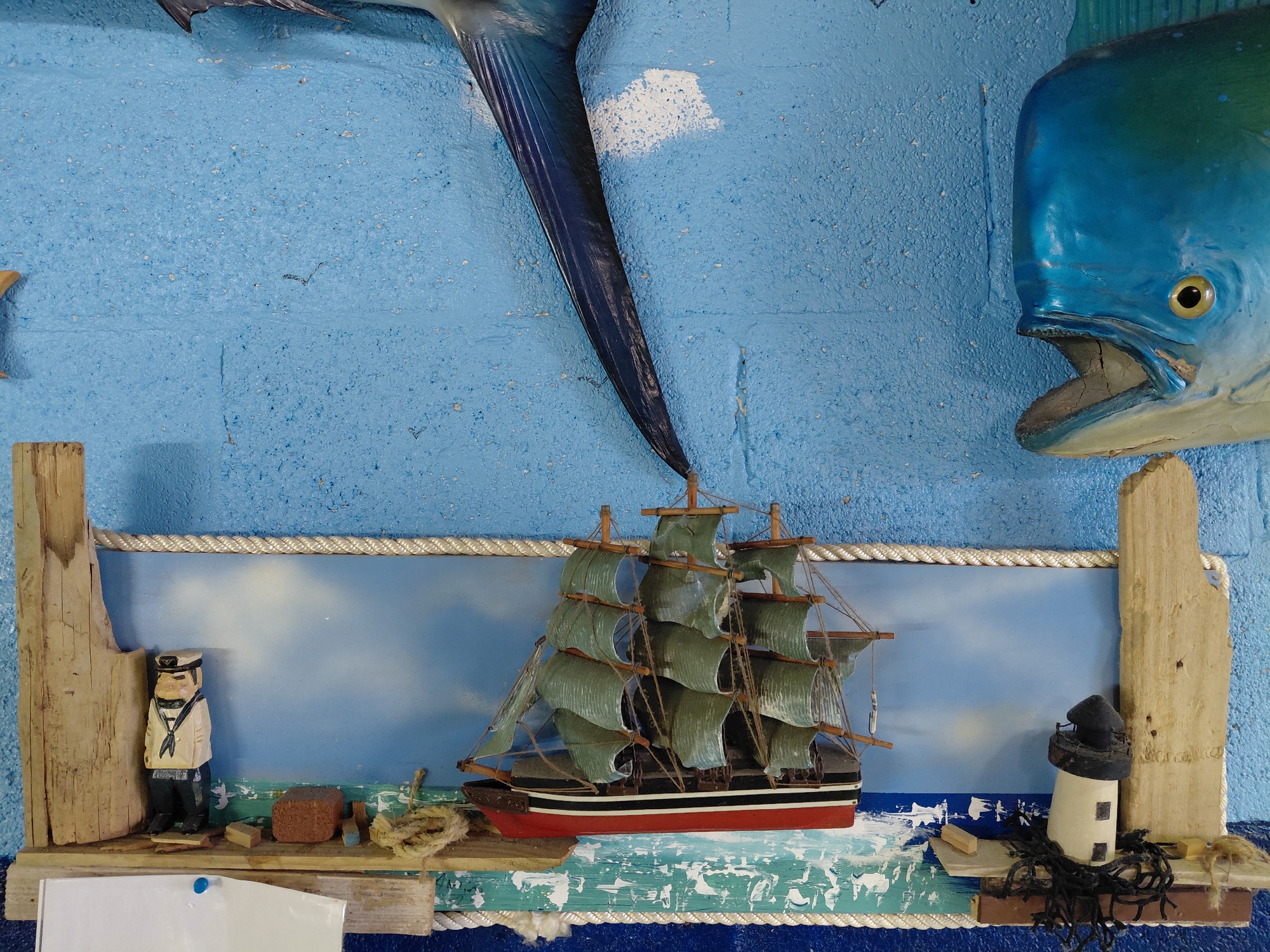 Nautical wall art collection documented in Cutler Bay establishment