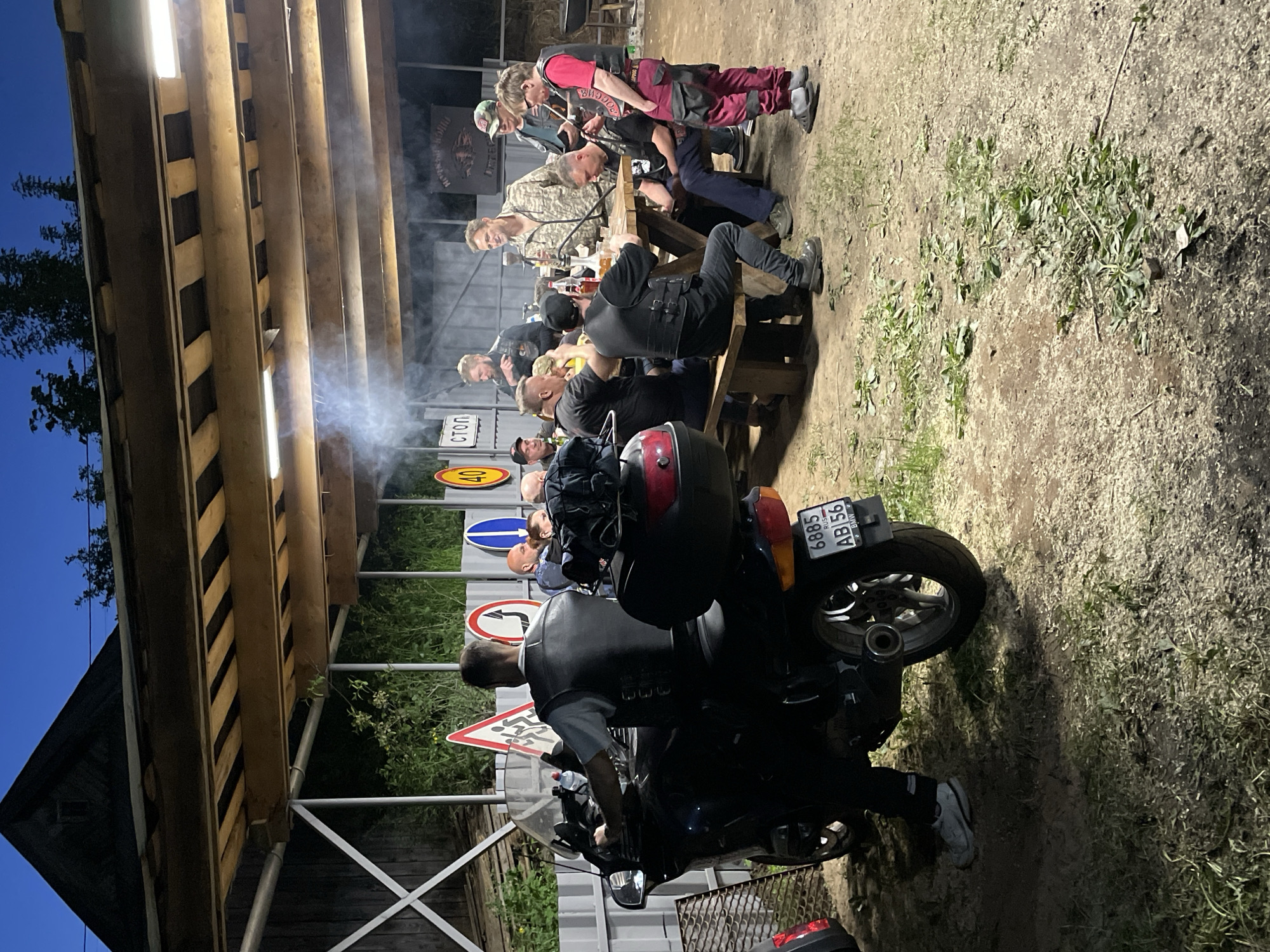 Motorcycle club gathers for evening meeting in Russia