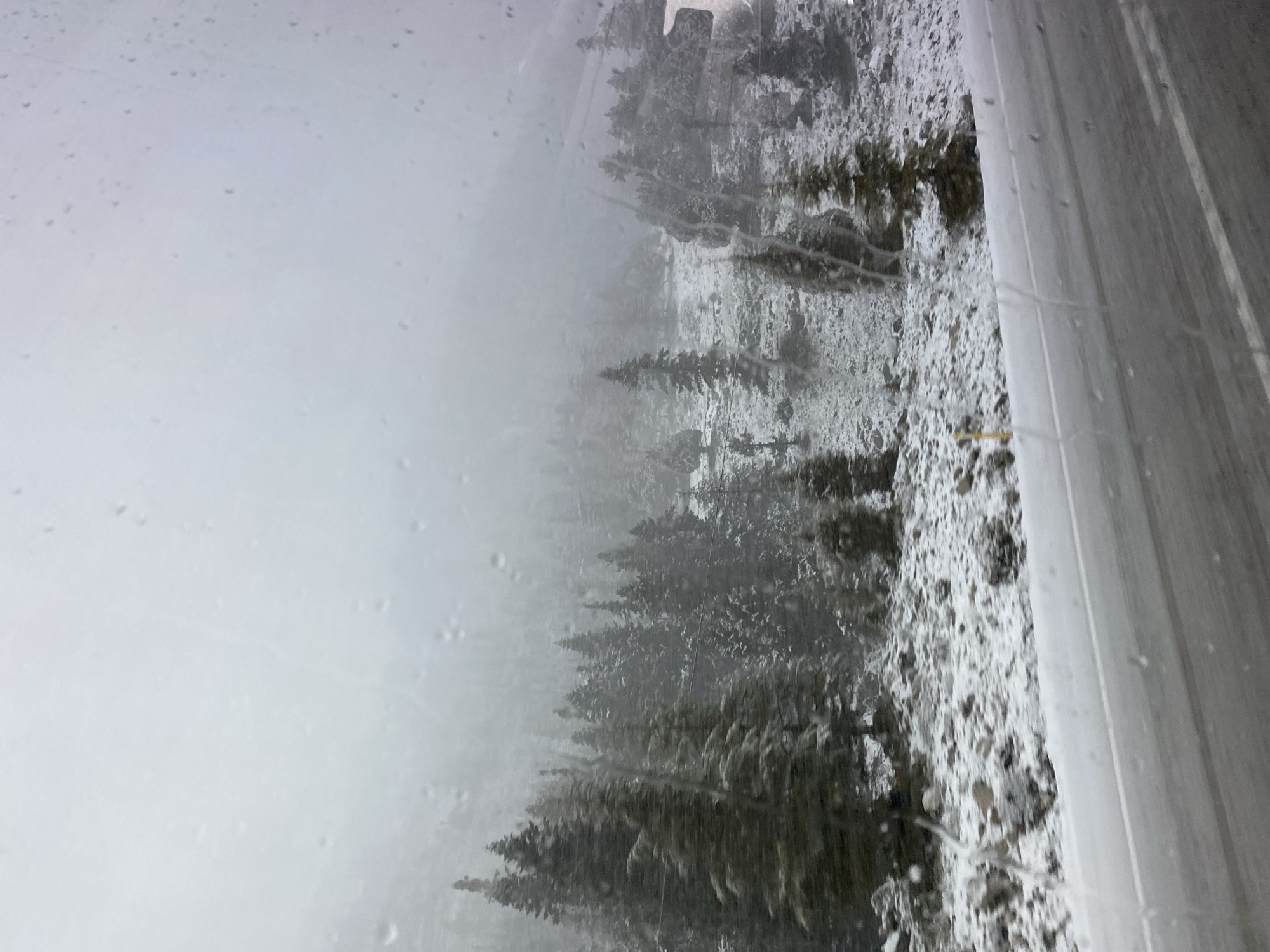 Snow and rain create hazy conditions in Seydişehir, Turkey