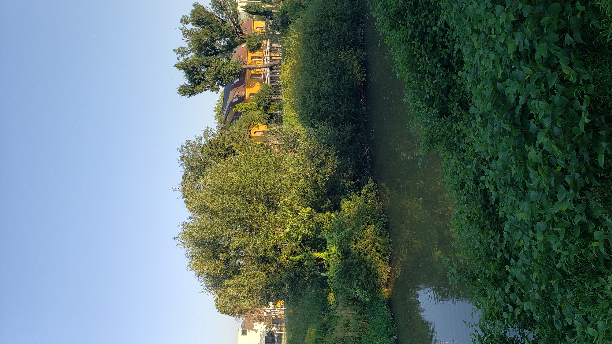 Late summer morning along the riverfront in Prešov