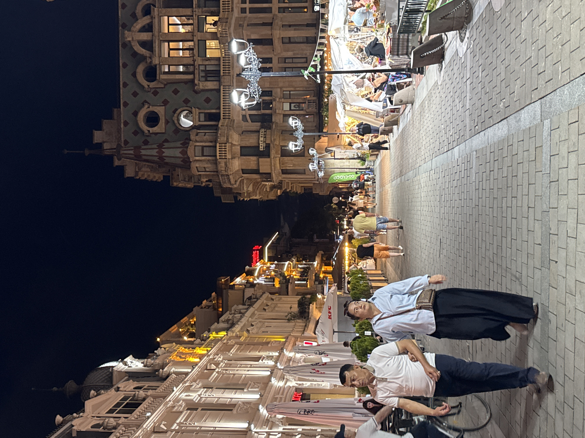 Batumi's waterfront district alive on a summer night