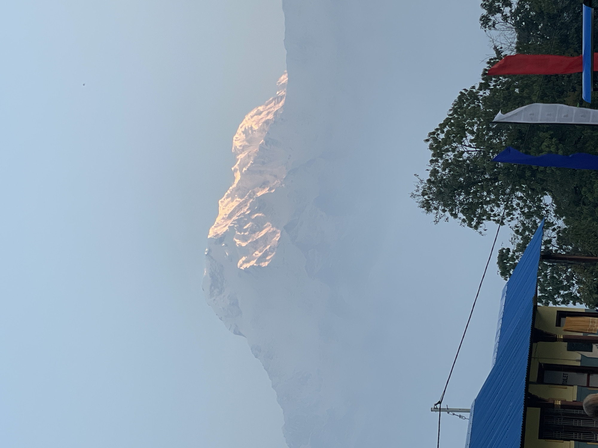 Misty Annapurna range photographed from Dhampus Phedi, Nepal