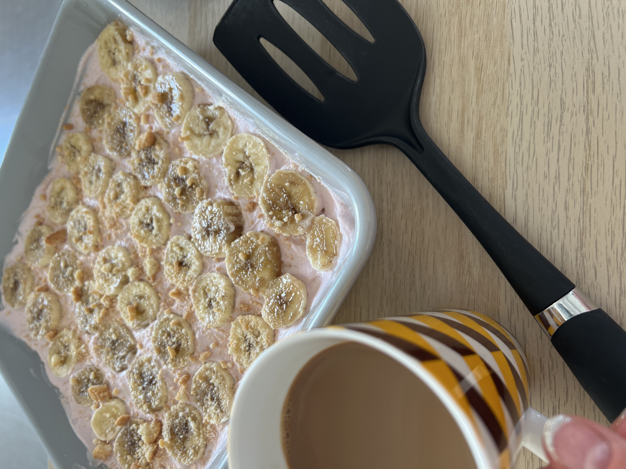 Banana icebox cake in a baking dish, Bitonto
