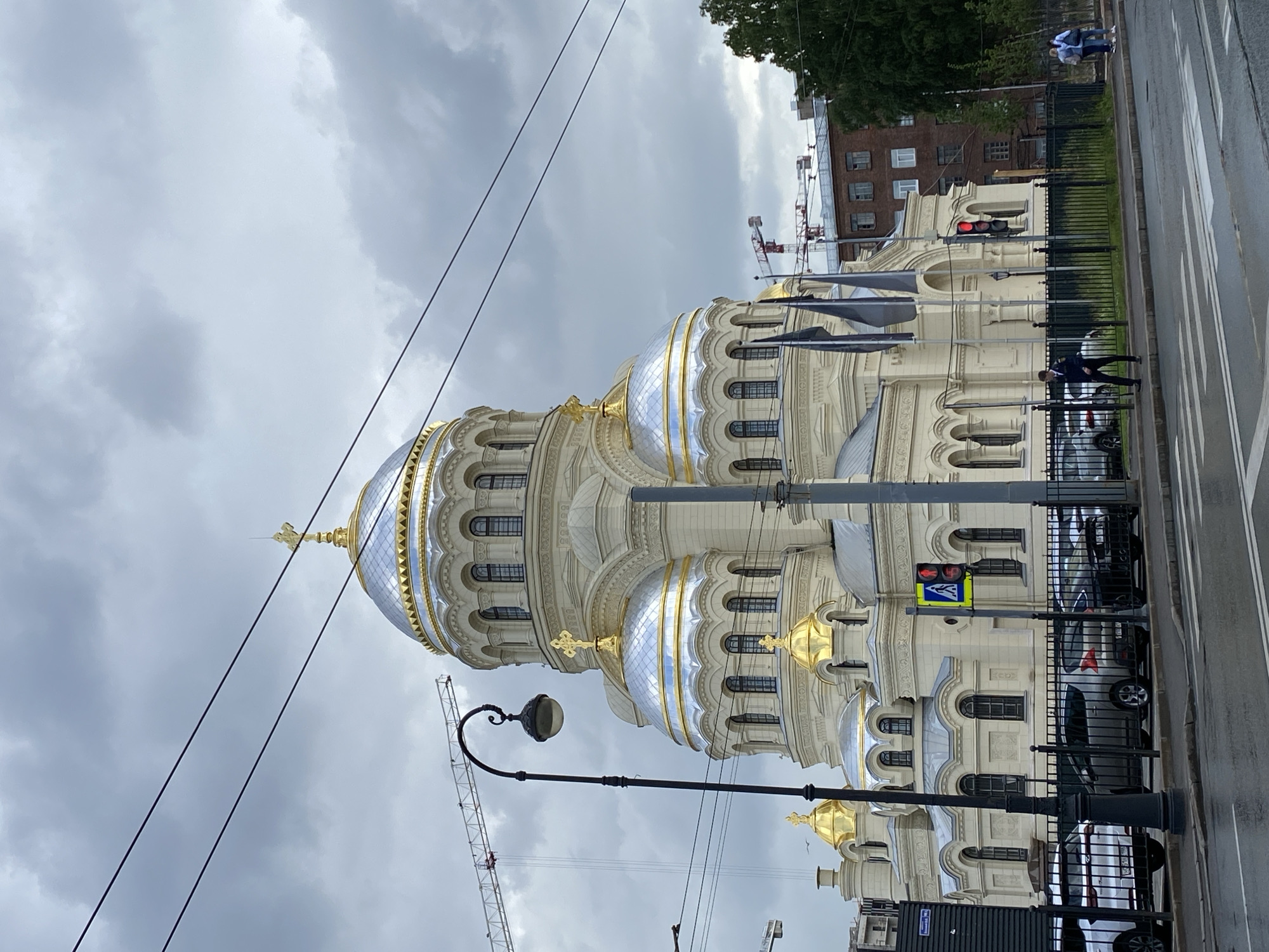 Kronstadt's Naval Cathedral of Saint Nicholas on a grey afternoon
