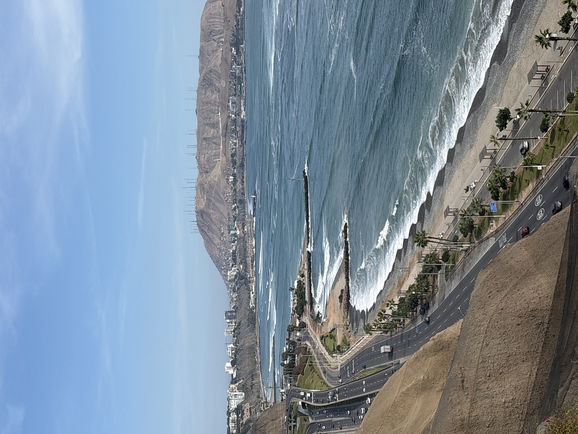 Coastal view documented from cliffs in Miraflores, Peru